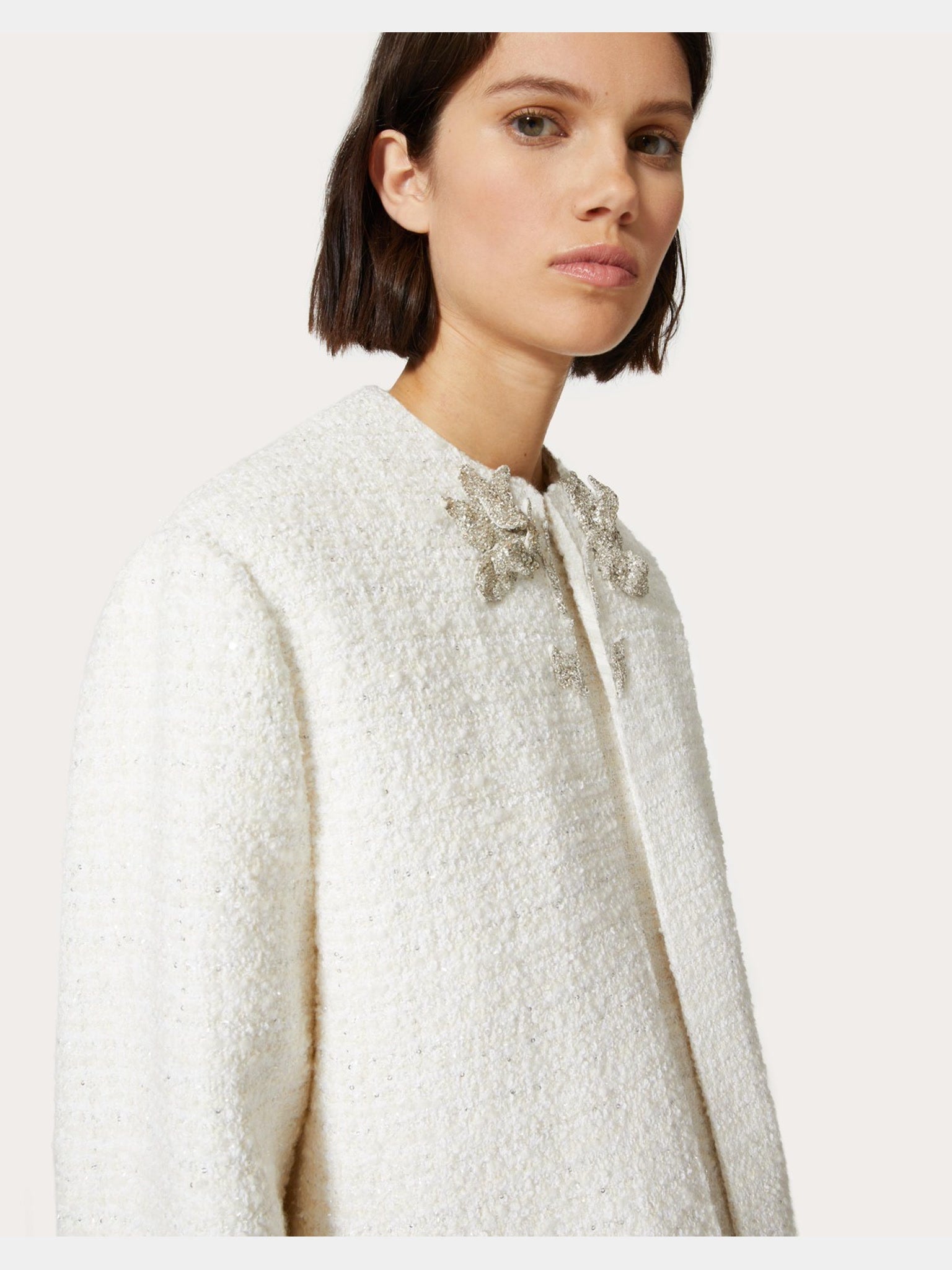 EMBROIDERED GLAZE TWEED JACKET