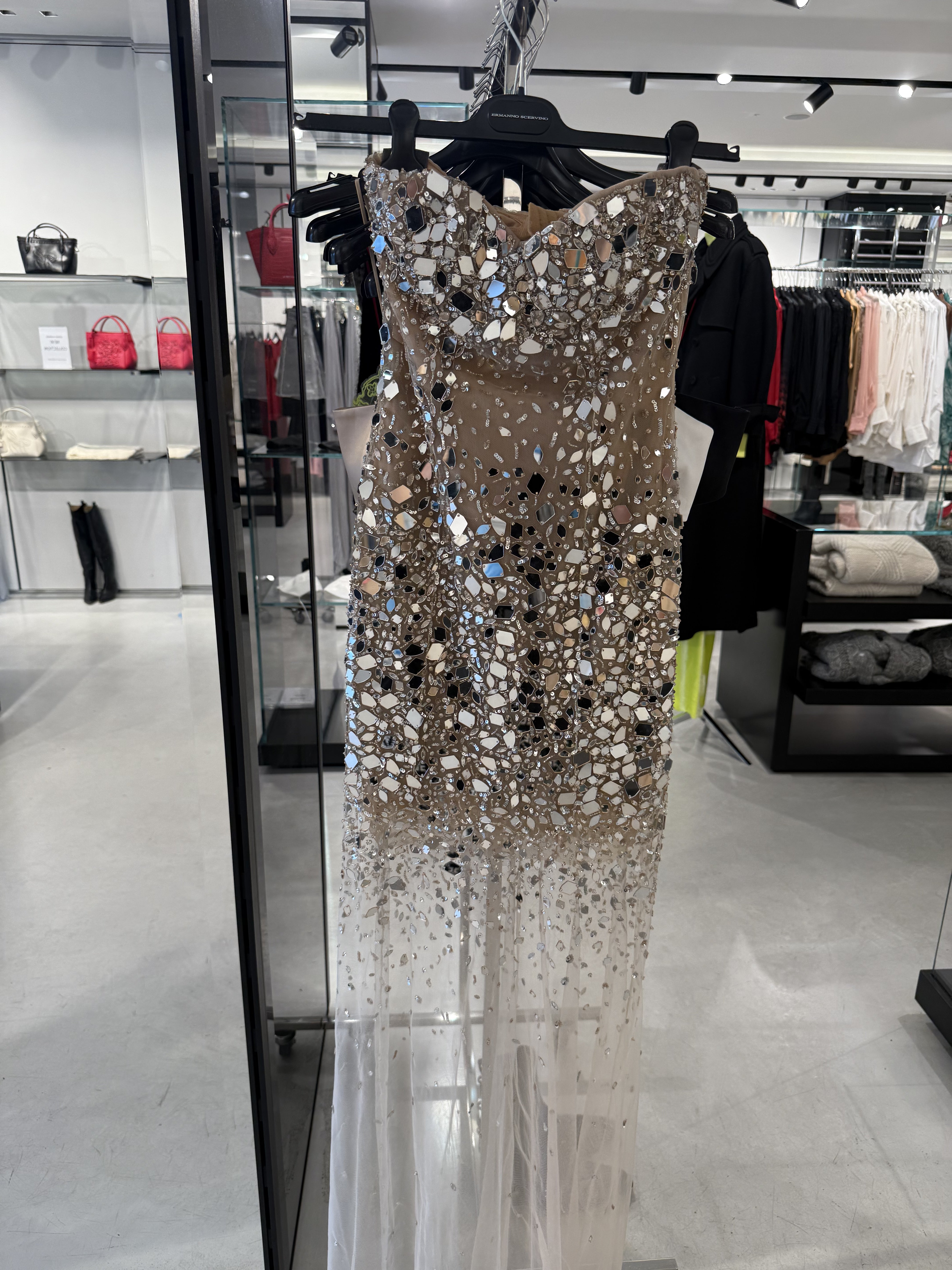 Ermanno Scervino Mirrored Strapless Gown