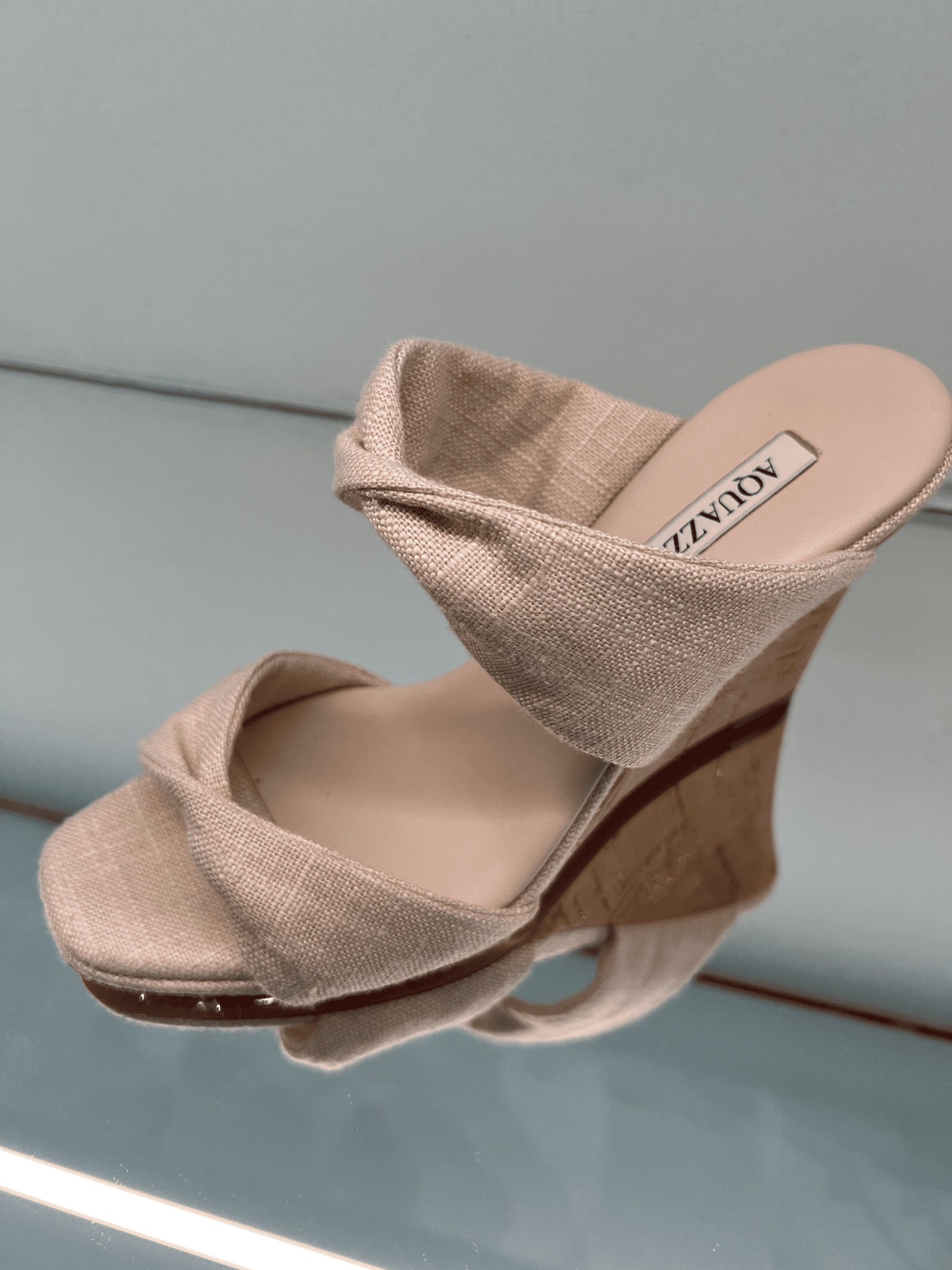 Aquazzura Damskie szpilki skórzane beżoweAquazzura