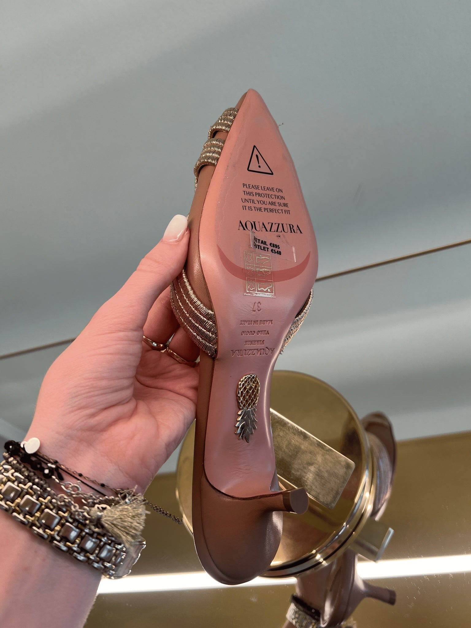 Aquazzura Damskie szpilki złoteAquazzura