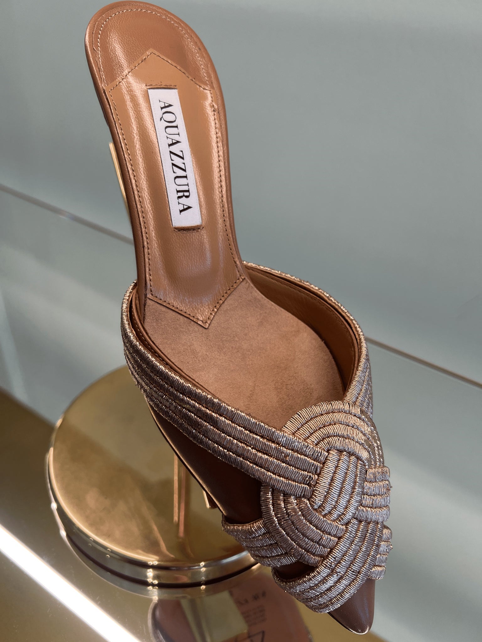 Aquazzura Damskie szpilki złoteAquazzura