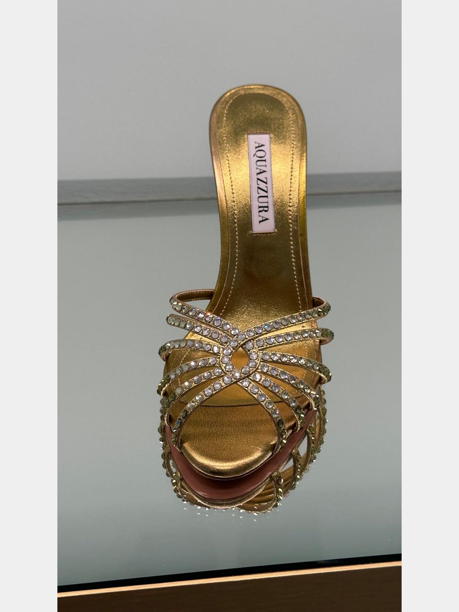 Aquazzura Flow 110mm crystal embellished sandalsAquazzura