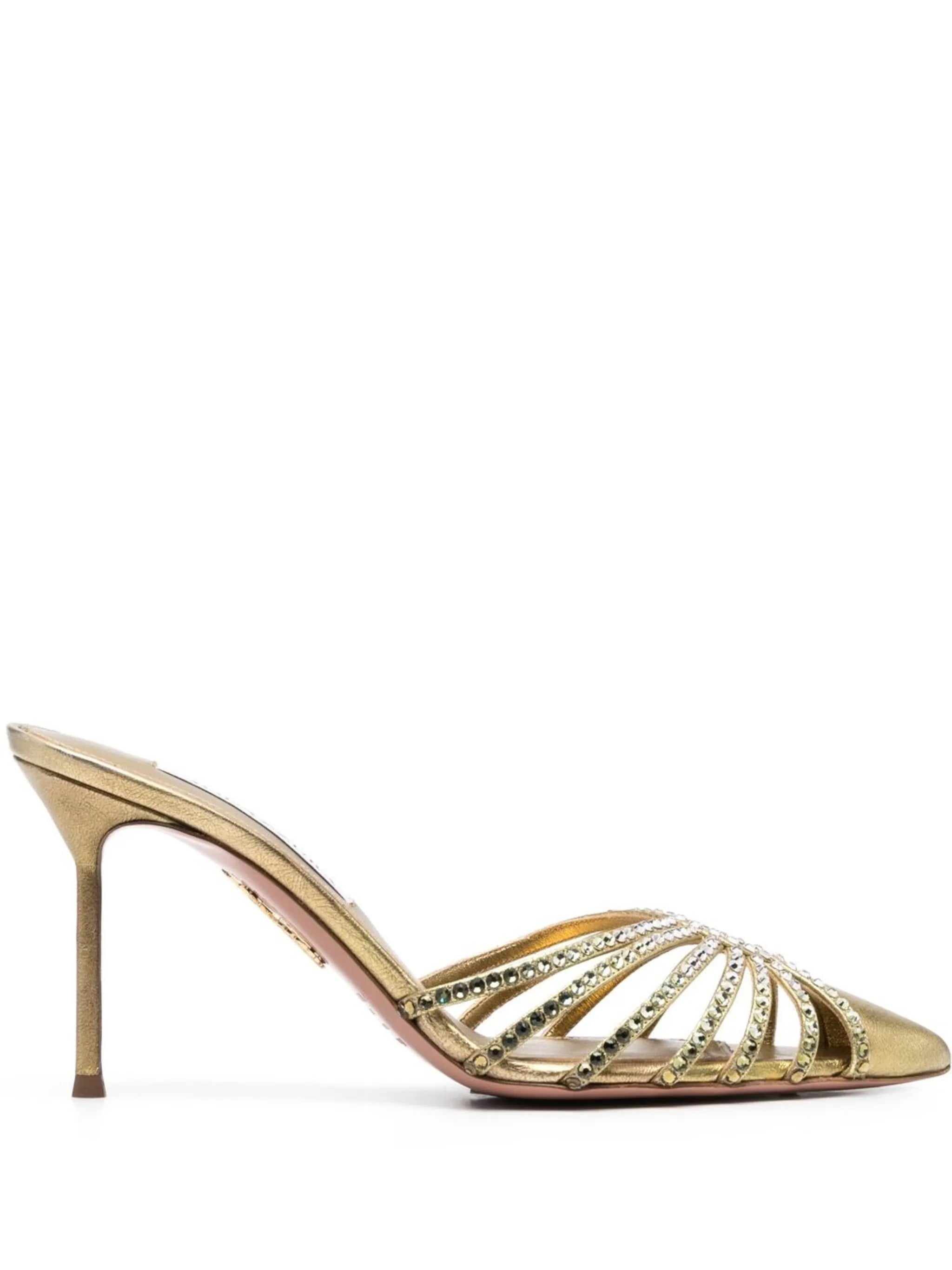 Aquazzura Flow embellished 85mm mulesAquazzura