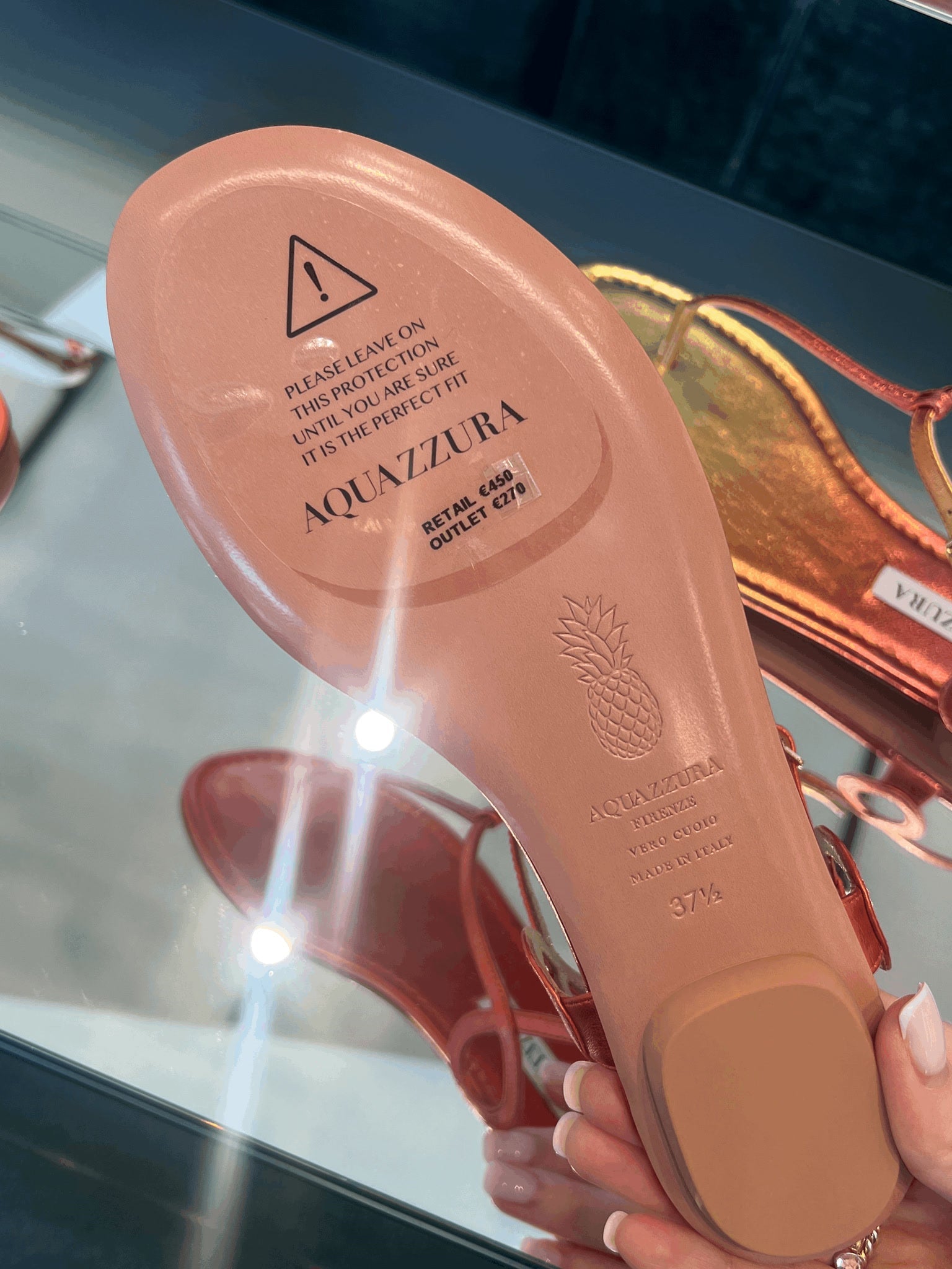 Aquazzura Sandały Damskie Skórzane Almost BareAquazzura