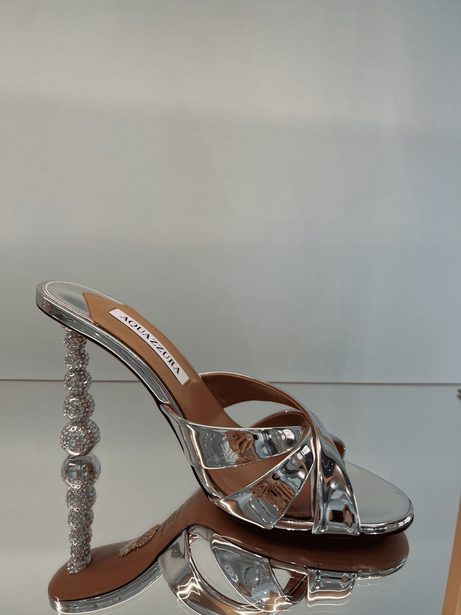 Aquazzura Srebrne SandałyAquazzura
