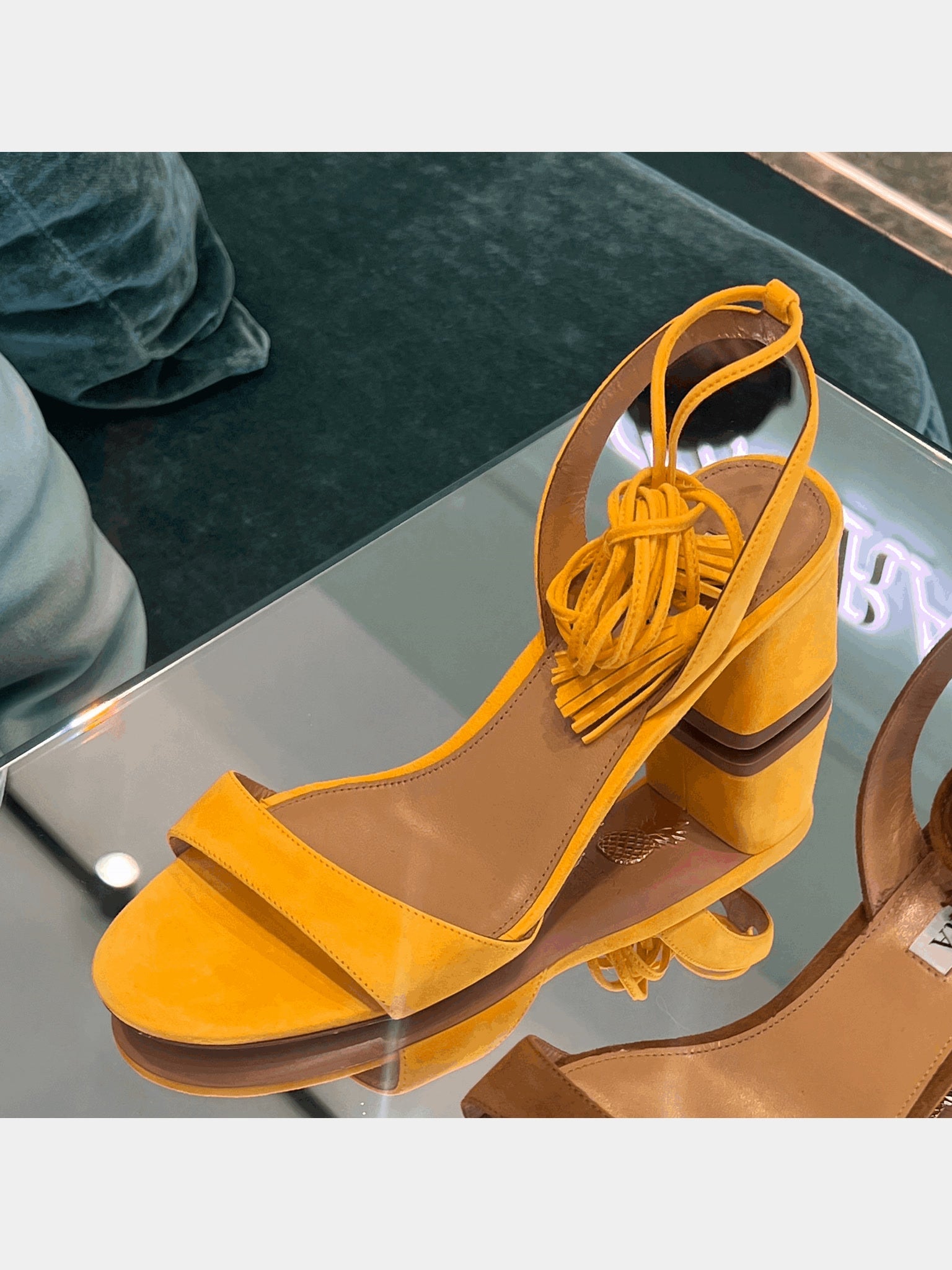 Aquazzura Yellow Heel SandalsAquazzura