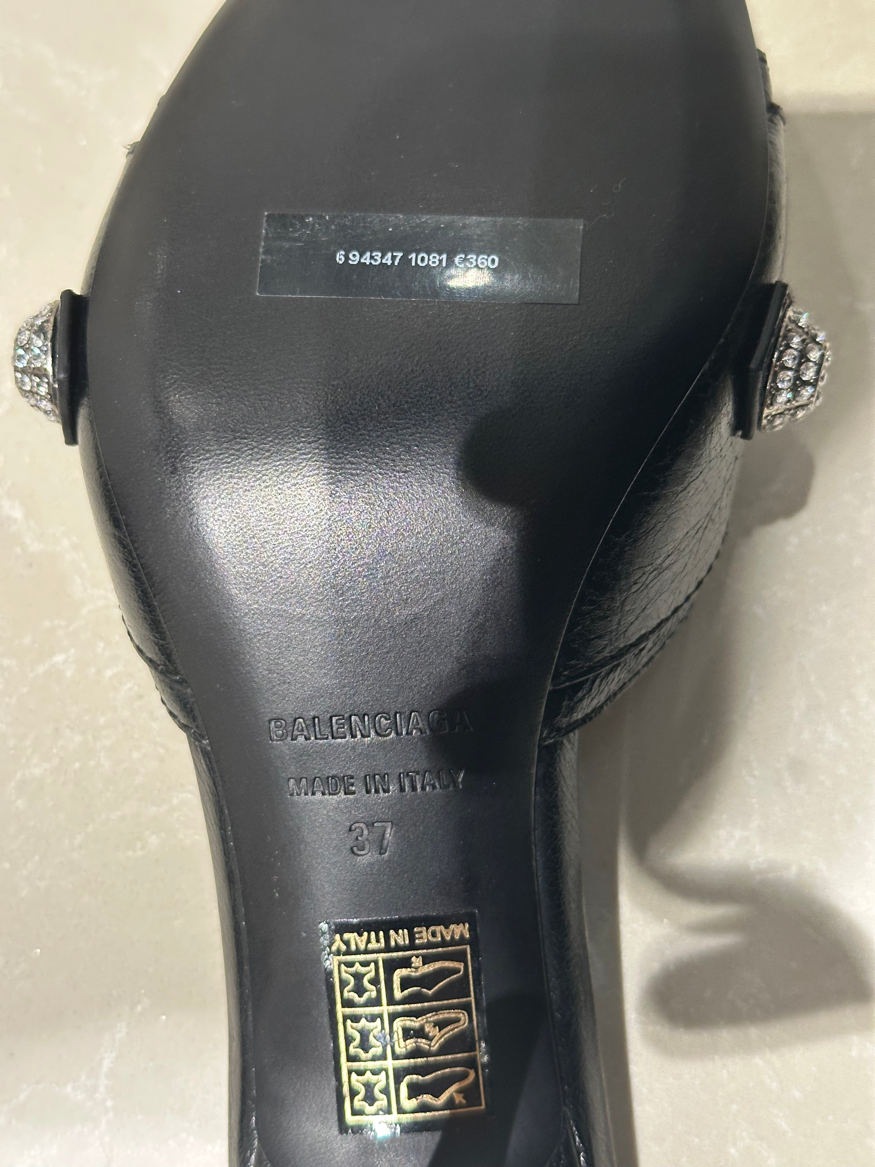 Balenciaga black and silver heelsBalenciaga