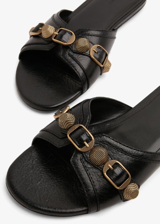 Balenciaga Cagole sandals black and goldBalenciaga