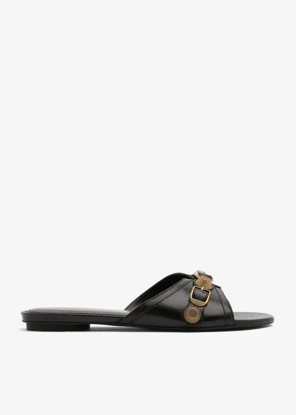 Balenciaga Cagole sandals black and goldBalenciaga