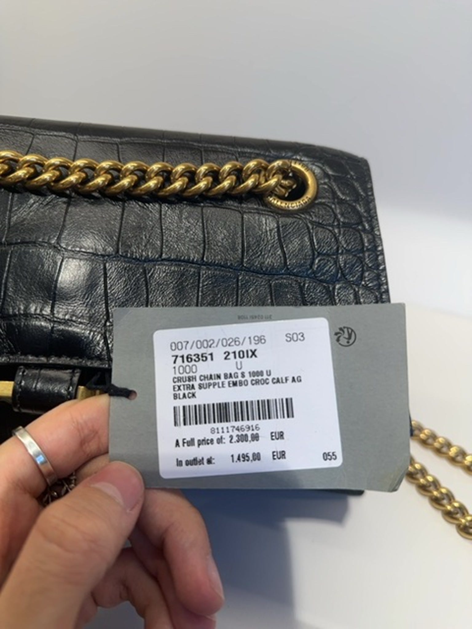 Balenciaga Crush Chain Bag S 1000 U BlackBalenciaga