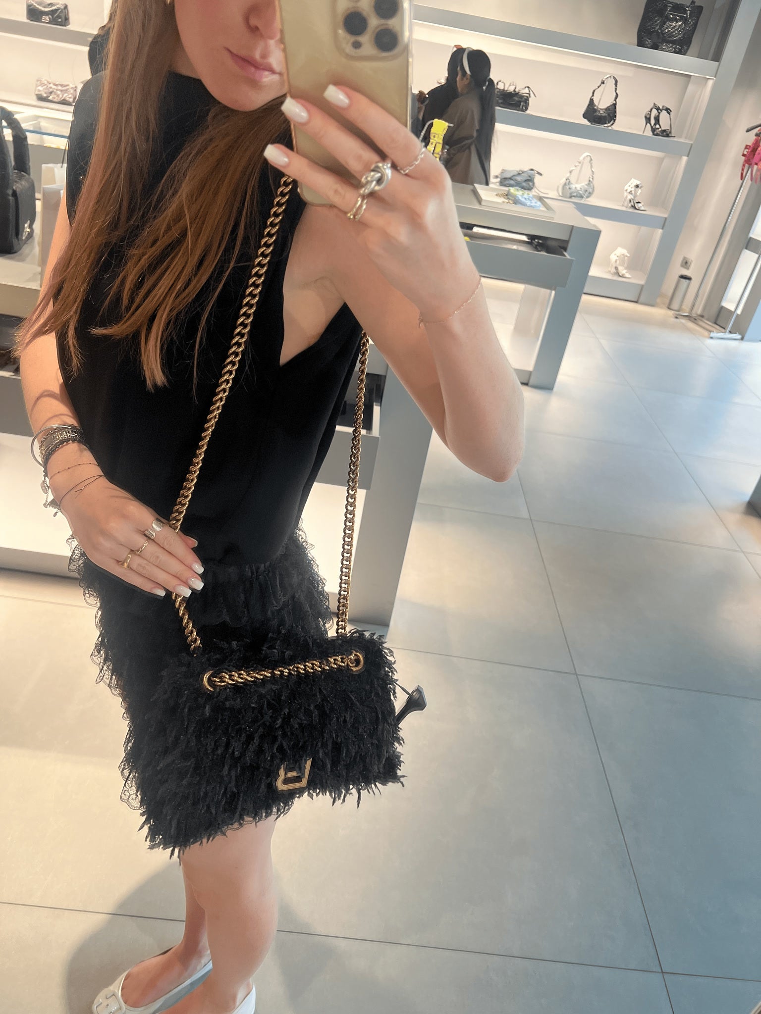 Balenciaga Damska torebka Crush Chain Bag czarnaBalenciaga