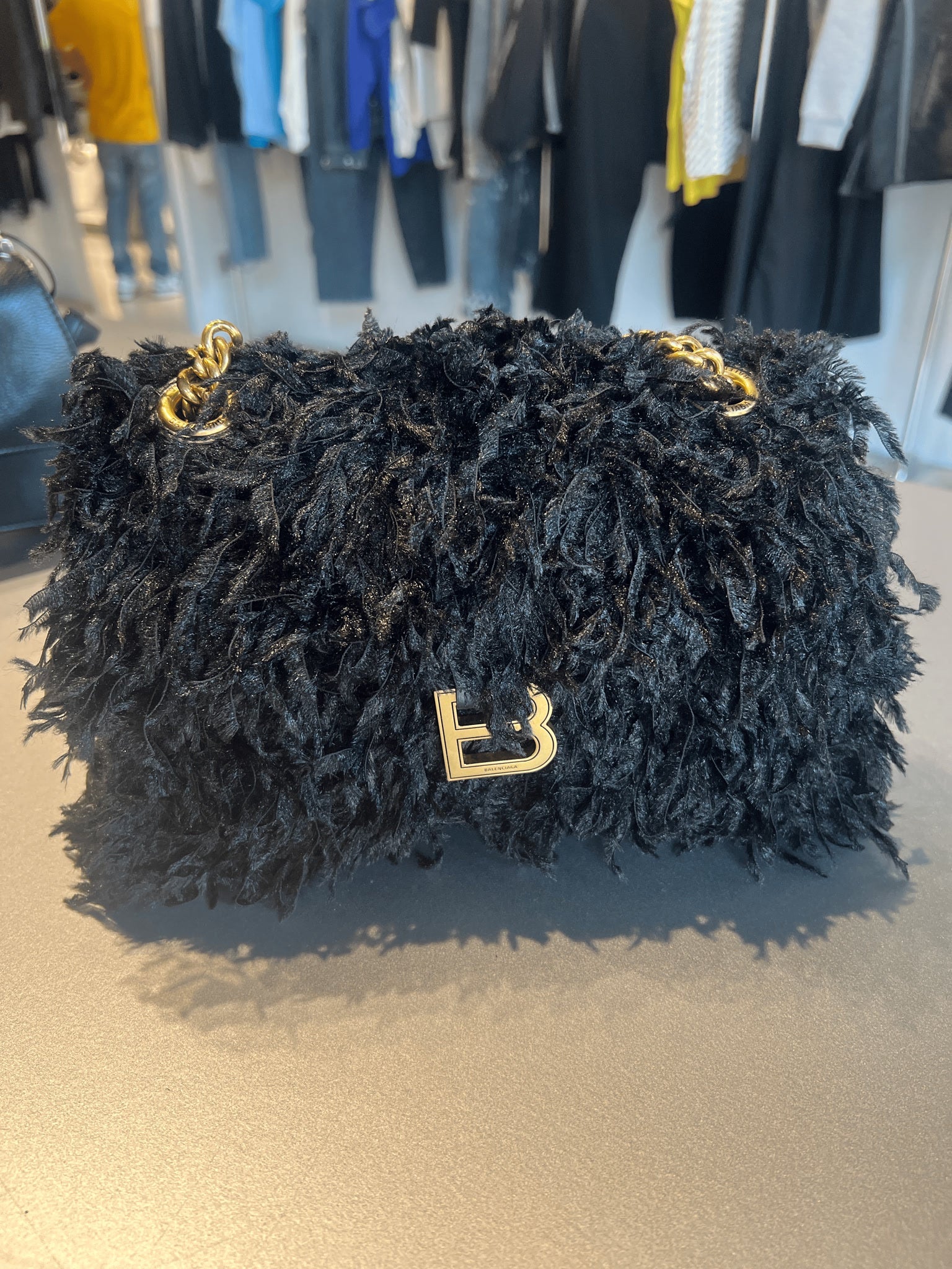Balenciaga Damska torebka Crush Chain Bag czarnaBalenciaga