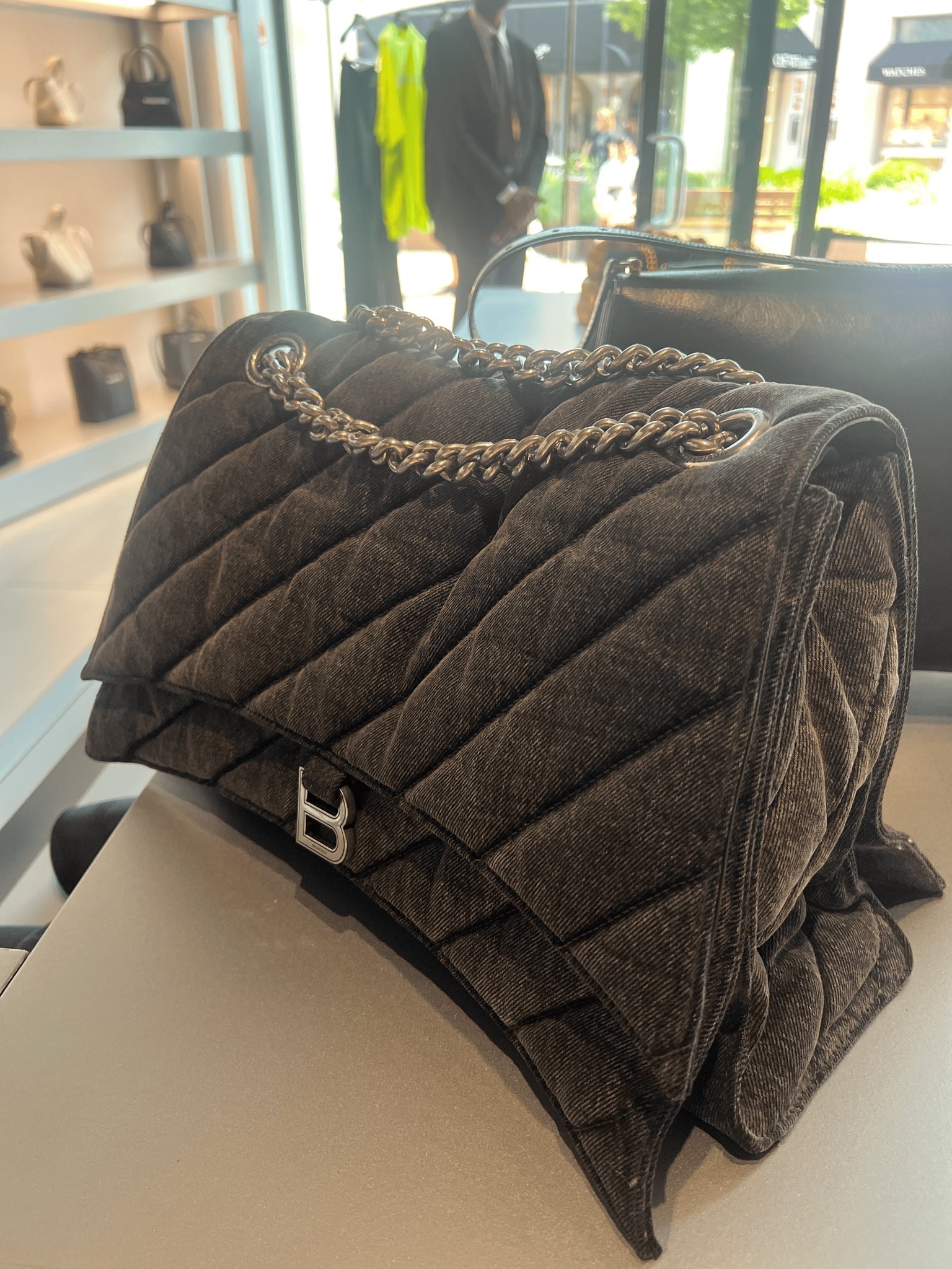 Balenciaga Damska torebka Crush Chain czarnaBalenciaga