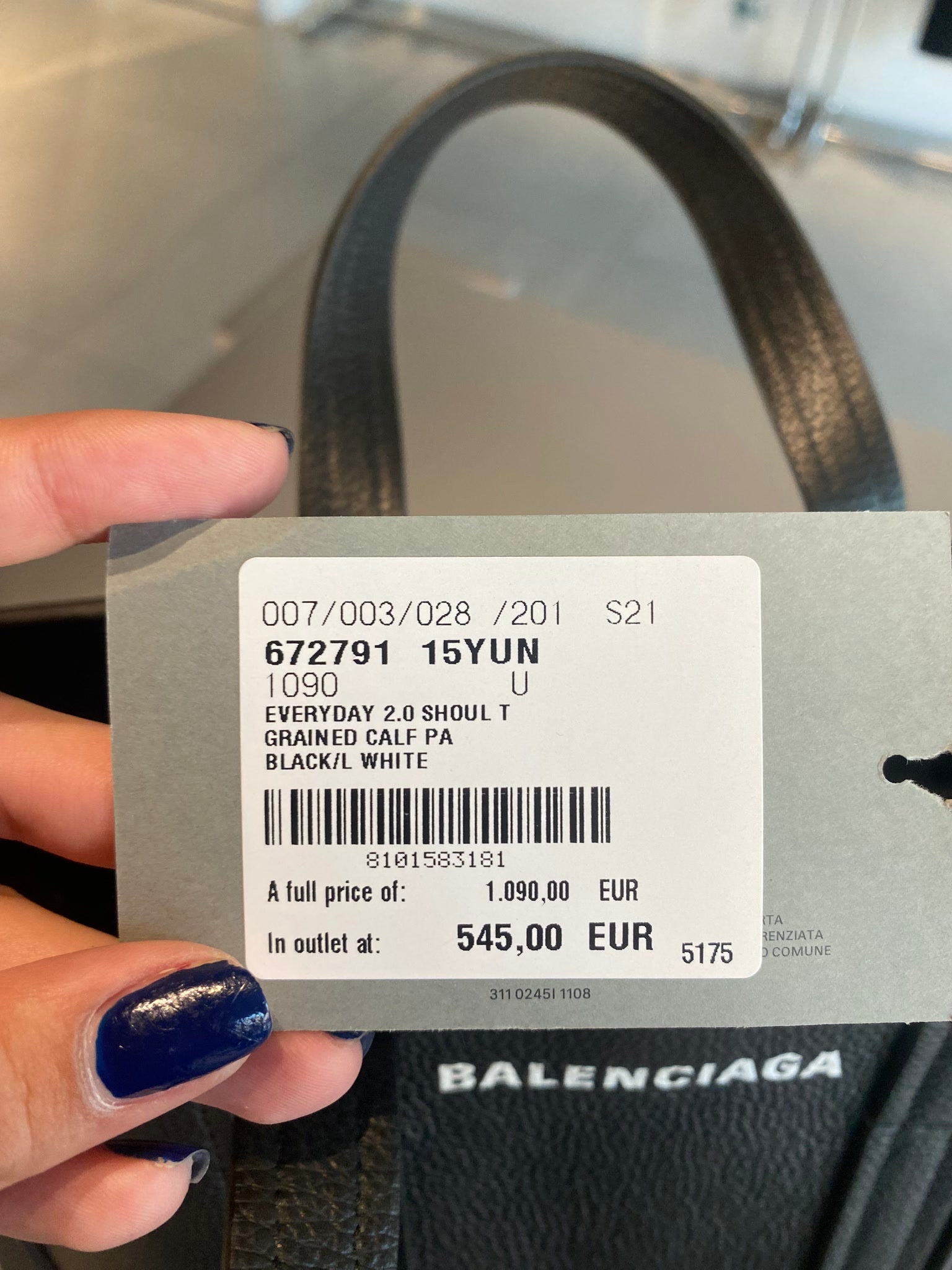 Balenciaga Damska torebka Everyday 2.0 czarnaBalenciaga