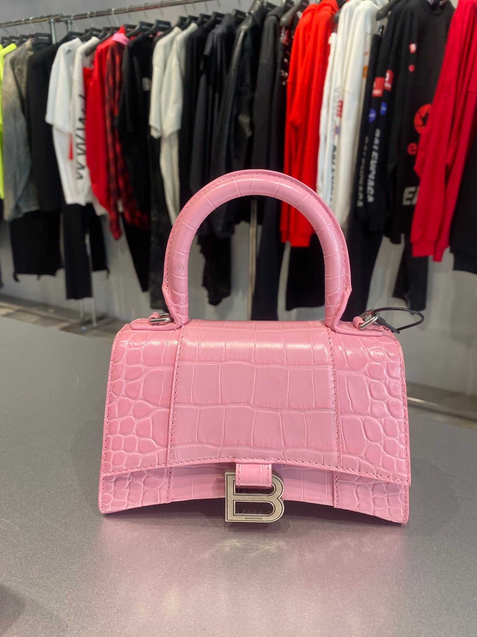 Balenciaga Damska torebka Hourglass Candy PinkBalenciaga