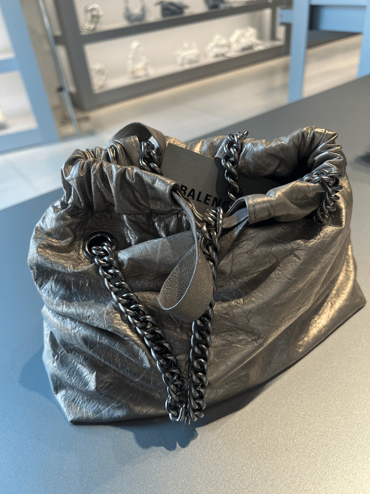 Balenciaga Damska torebka metalizowana Stone BeigeBalenciaga