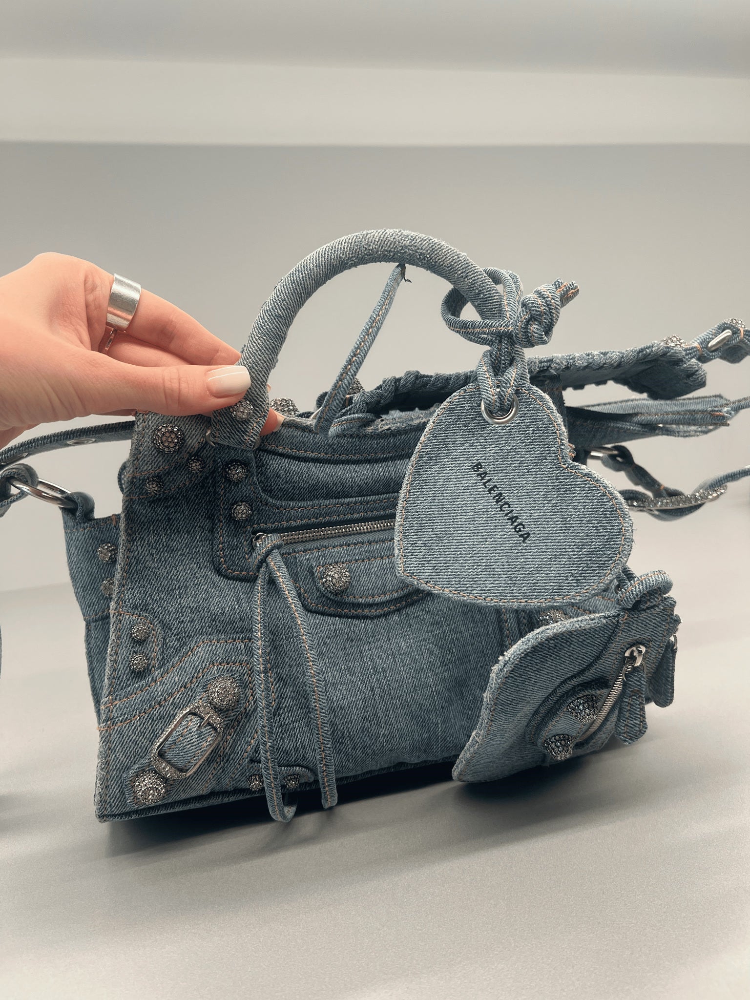 Balenciaga Damska torebka niebieska Neo CagoleBalenciaga