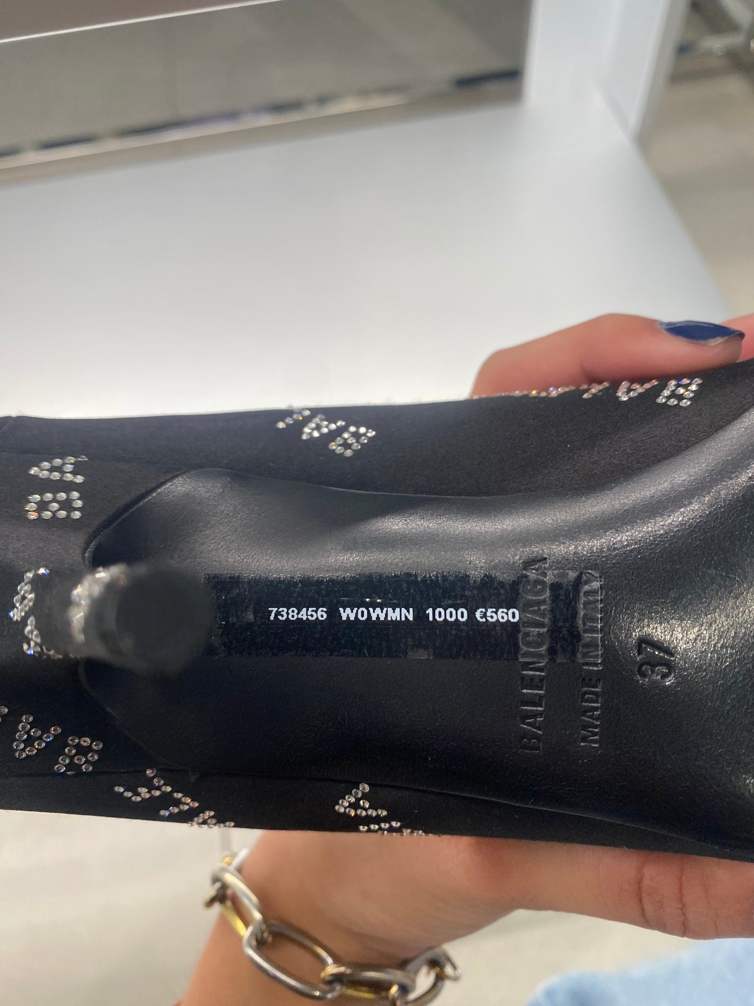 Balenciaga Damskie szpilki czarne skórzaneBalenciaga
