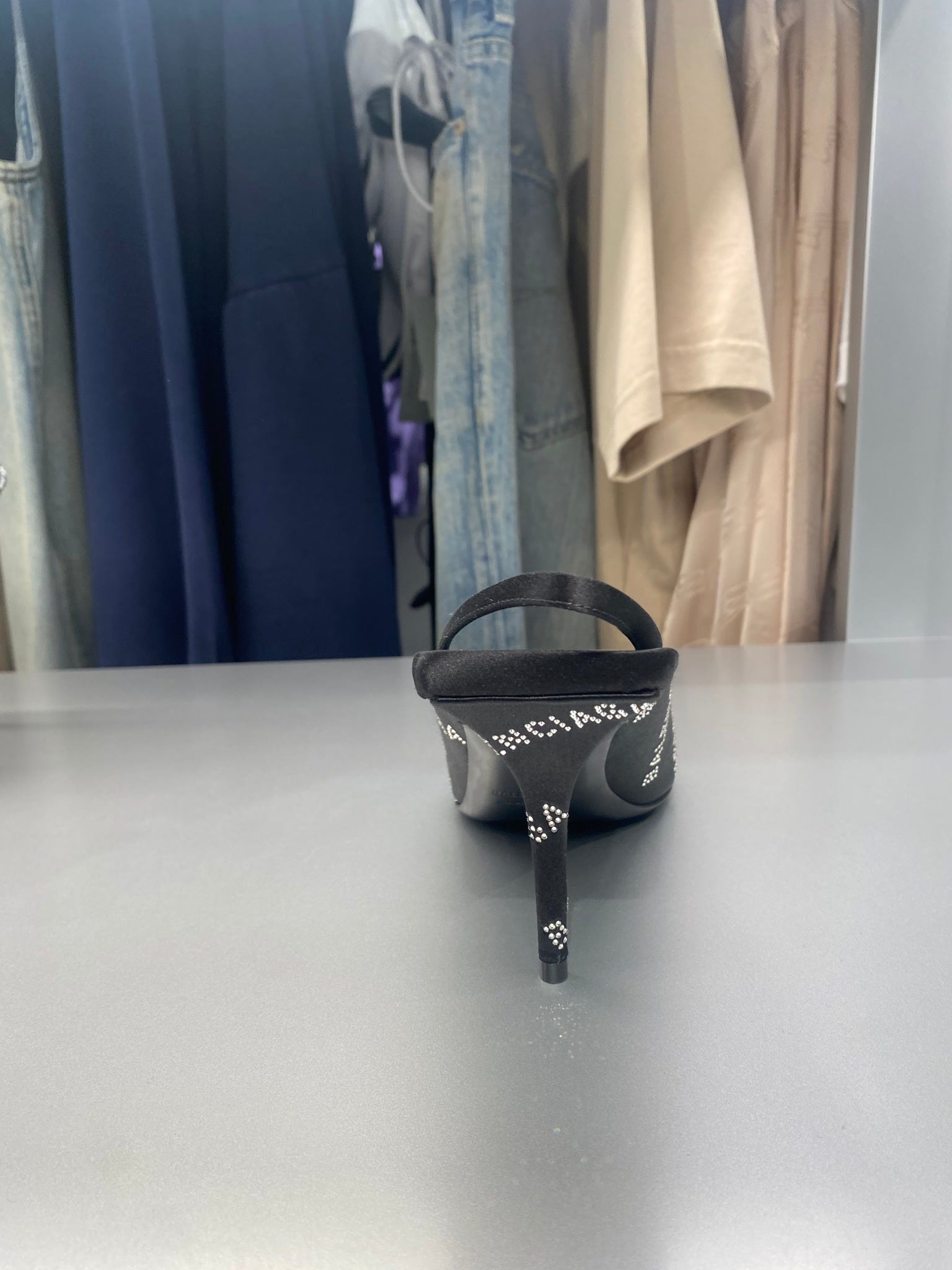 Balenciaga Damskie szpilki czarne skórzaneBalenciaga