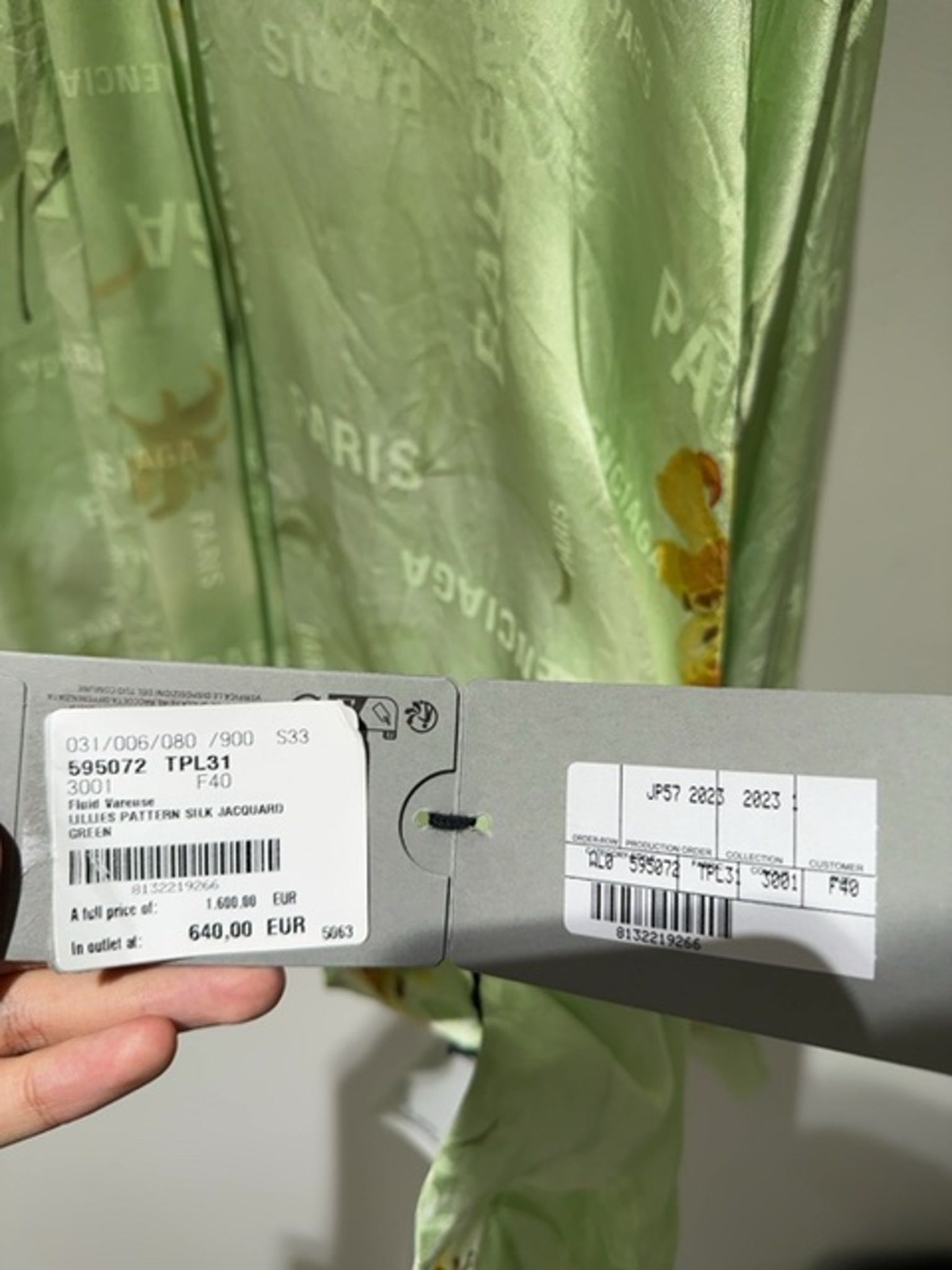 Balenciaga Fluid Vareuse Lillies Pattern Silk JacquardBalenciaga