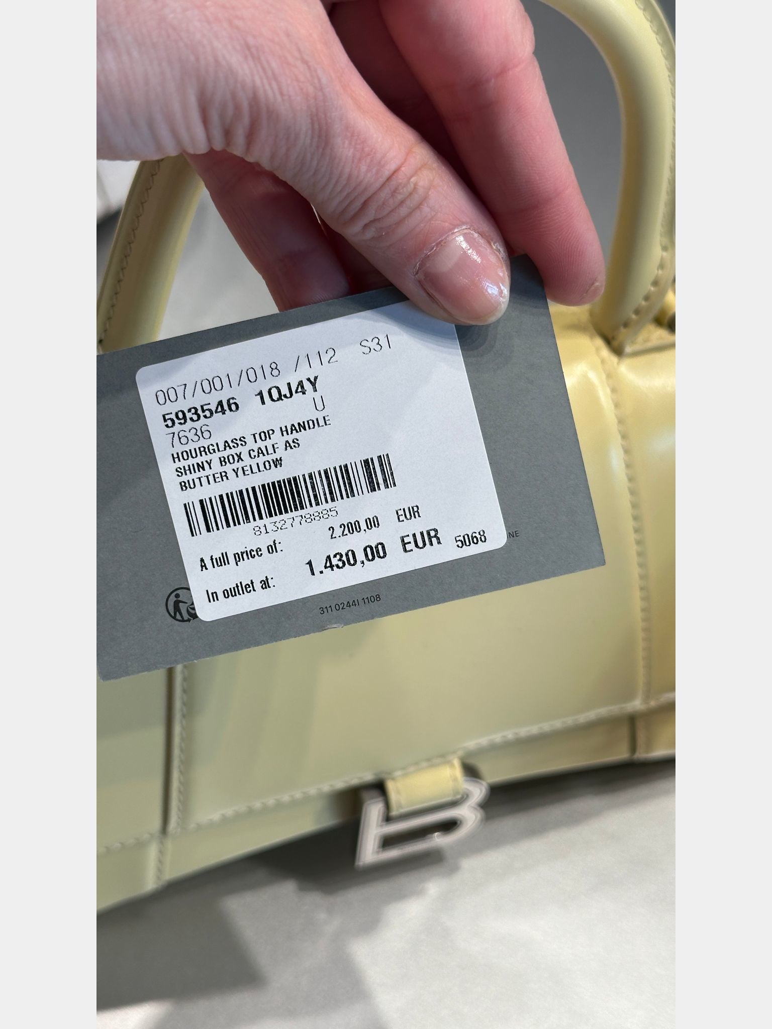 Balenciaga Hourglass Top Handle Butter YellowBalenciaga