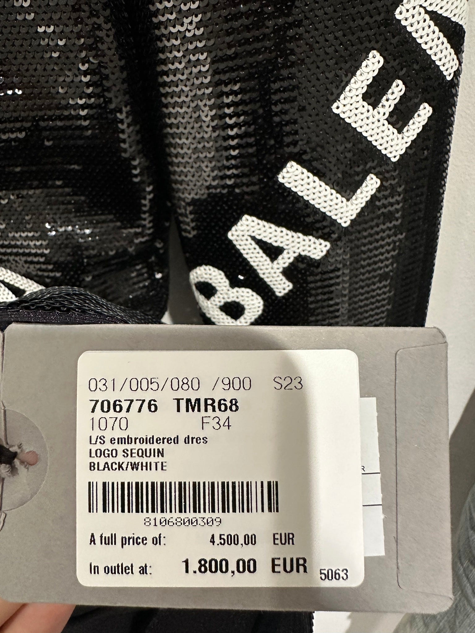 Balenciaga L/S Embroidered DressBalenciaga