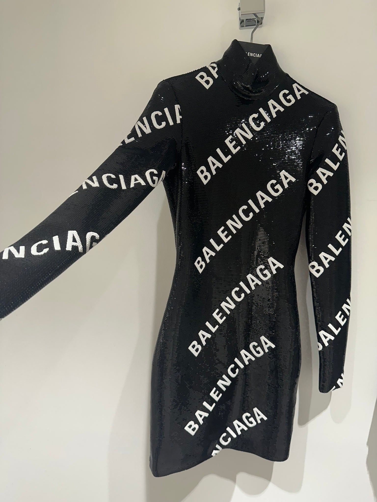 Balenciaga L/S Embroidered DressBalenciaga