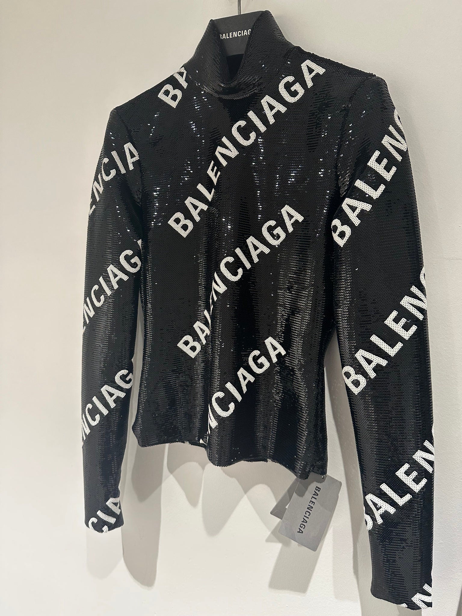 Balenciaga L/S Embroidered Top Logo SequinBalenciaga