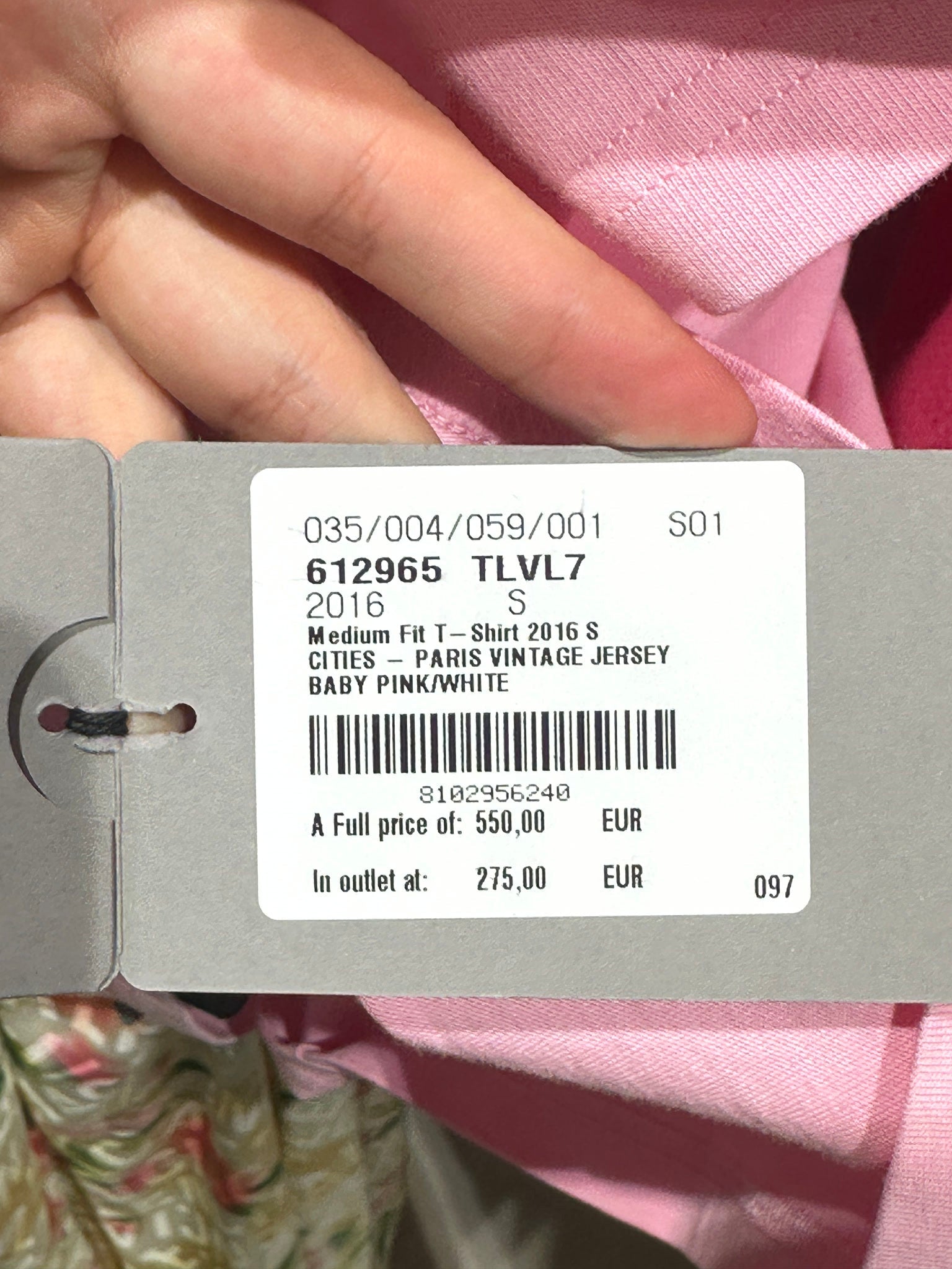 Balenciaga Medium Fit T-Shirt Baby Pink/WhiteBalenciaga
