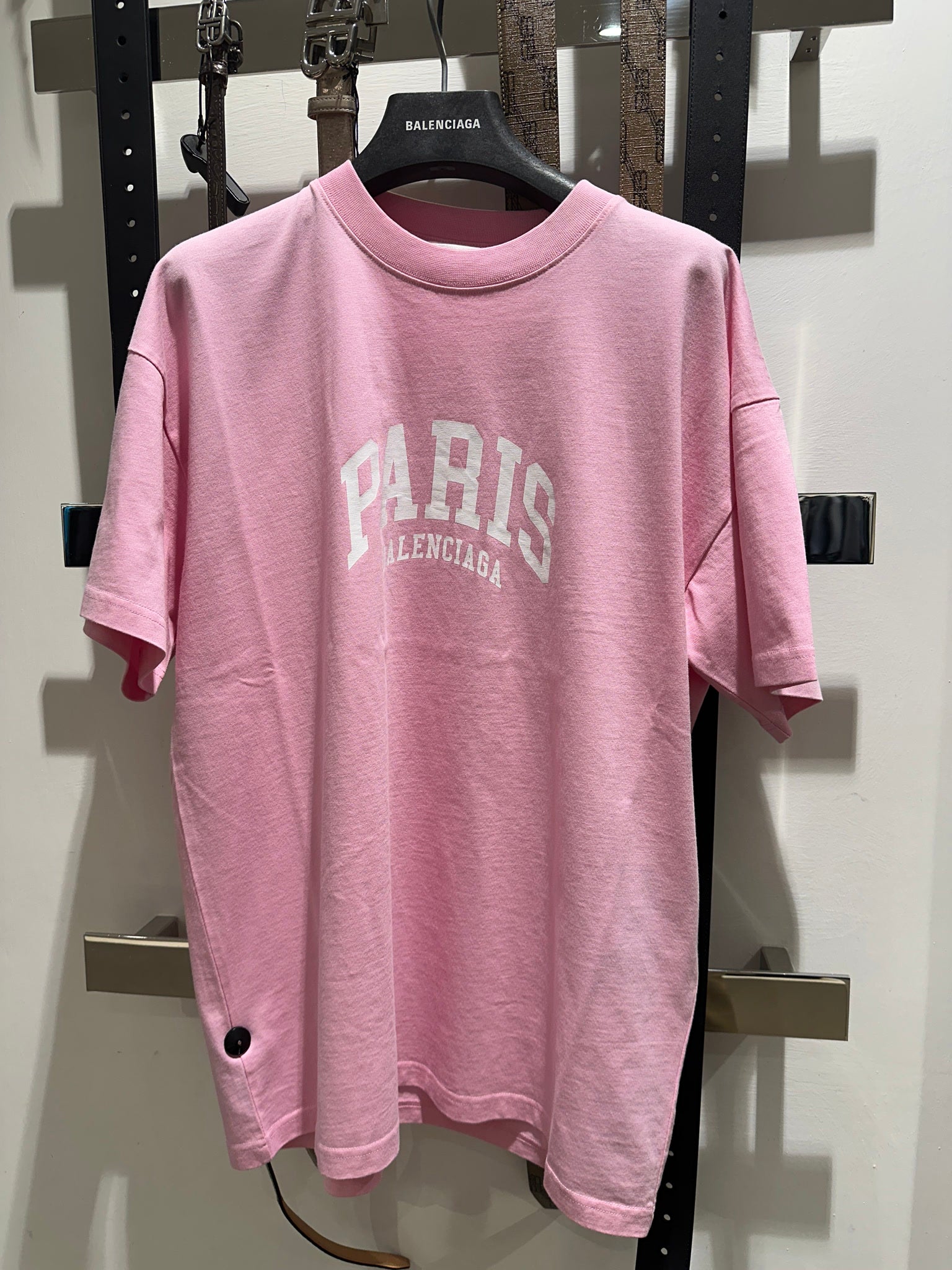 Balenciaga Medium Fit T-Shirt Baby Pink/WhiteBalenciaga