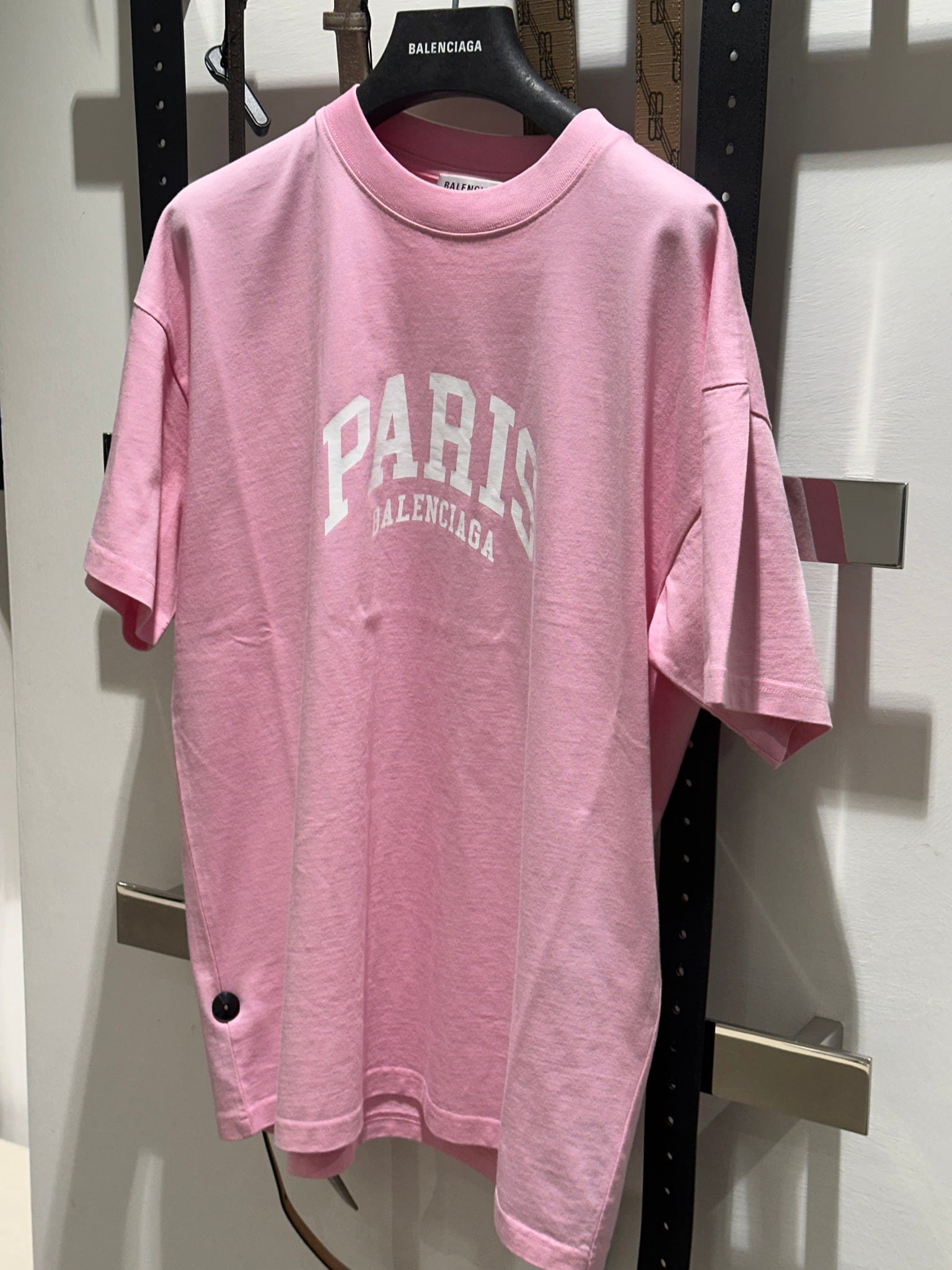 Balenciaga Medium Fit T-Shirt Baby Pink/WhiteBalenciaga