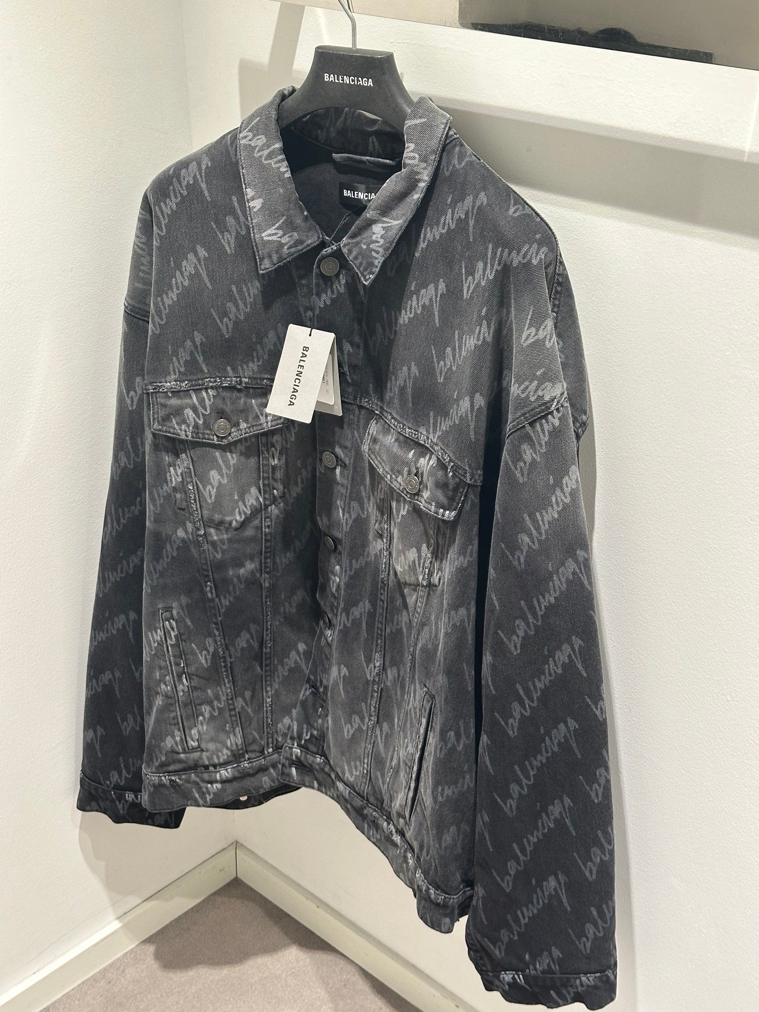 Balenciaga Oversized Jacket Soft Black DenimBalenciaga