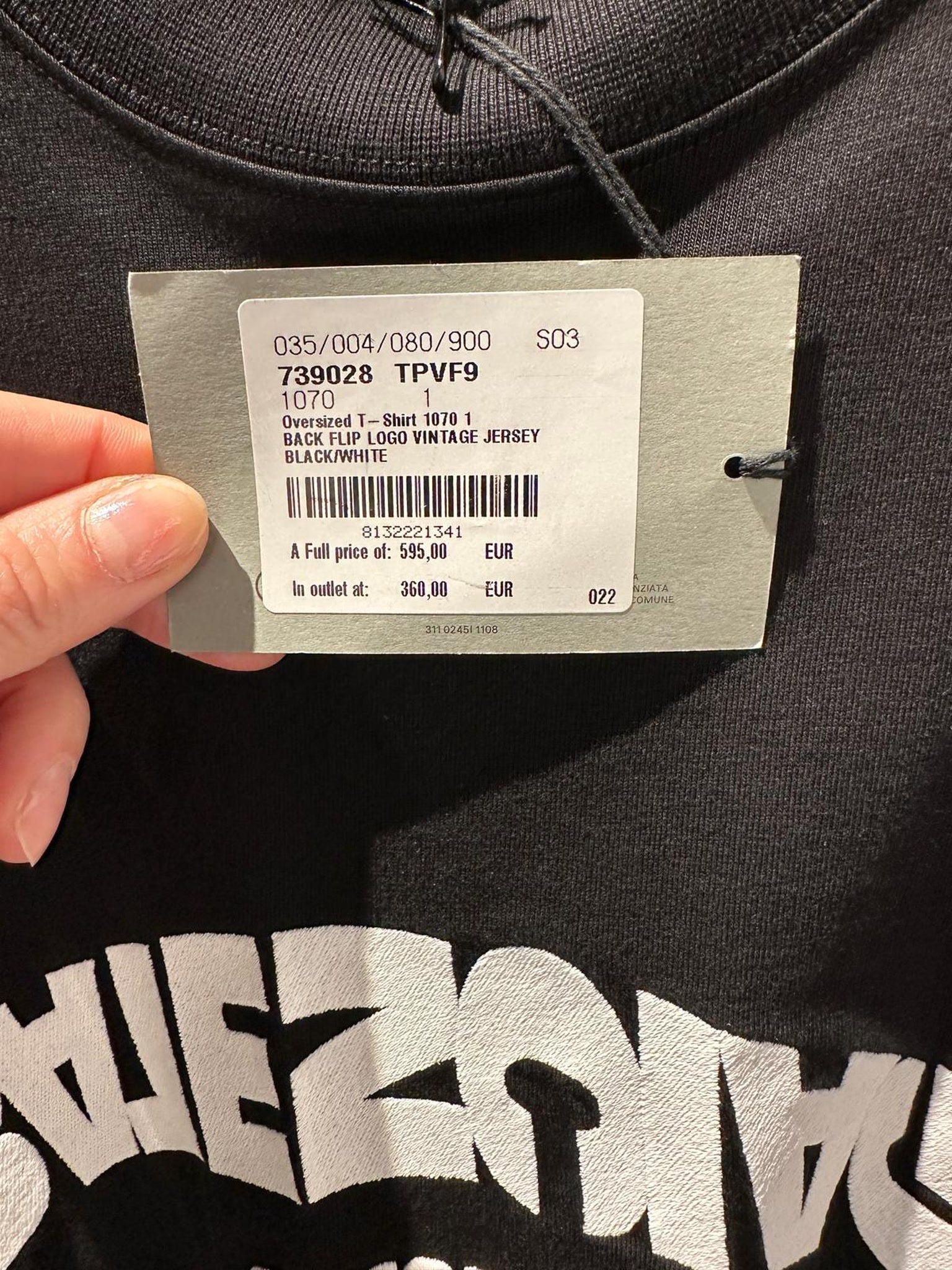 Balenciaga Oversized T-Shirt 1070 1 Back Flip Logo Vintage JerseyBalenciaga