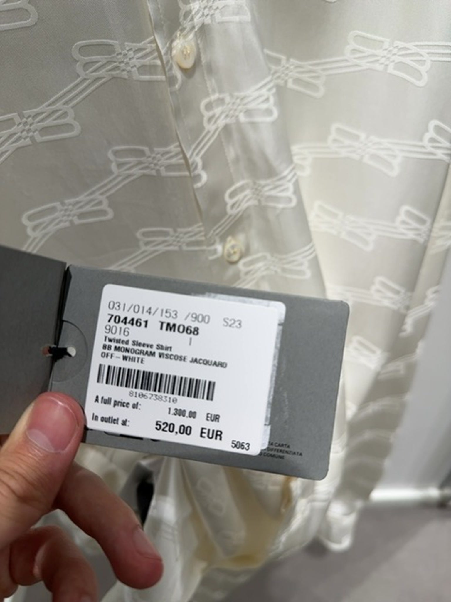 Balenciaga Twisted Sleeve ShirtBalenciaga