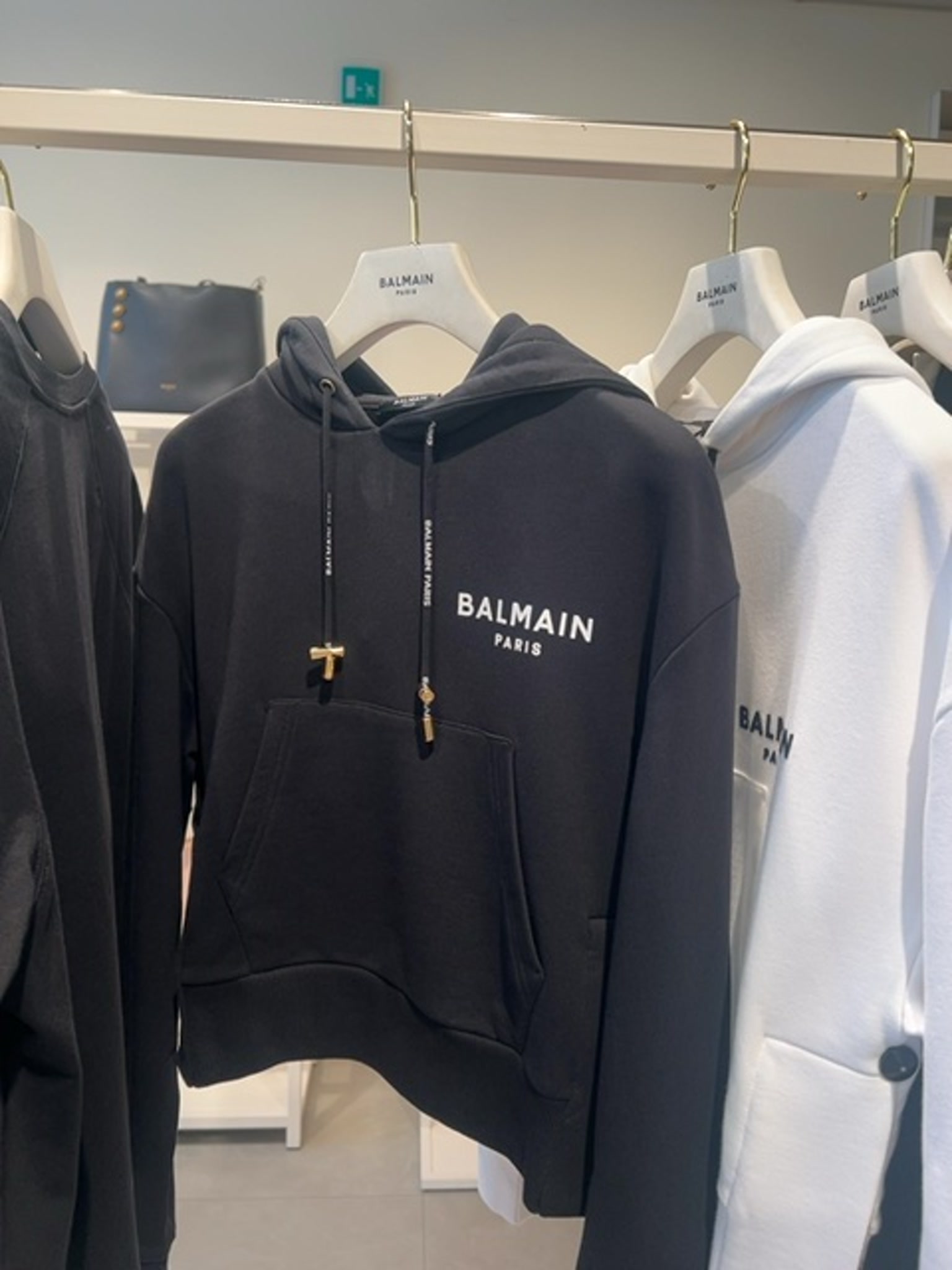 Balmain Damska bluza z kapturem czarnaBalmain