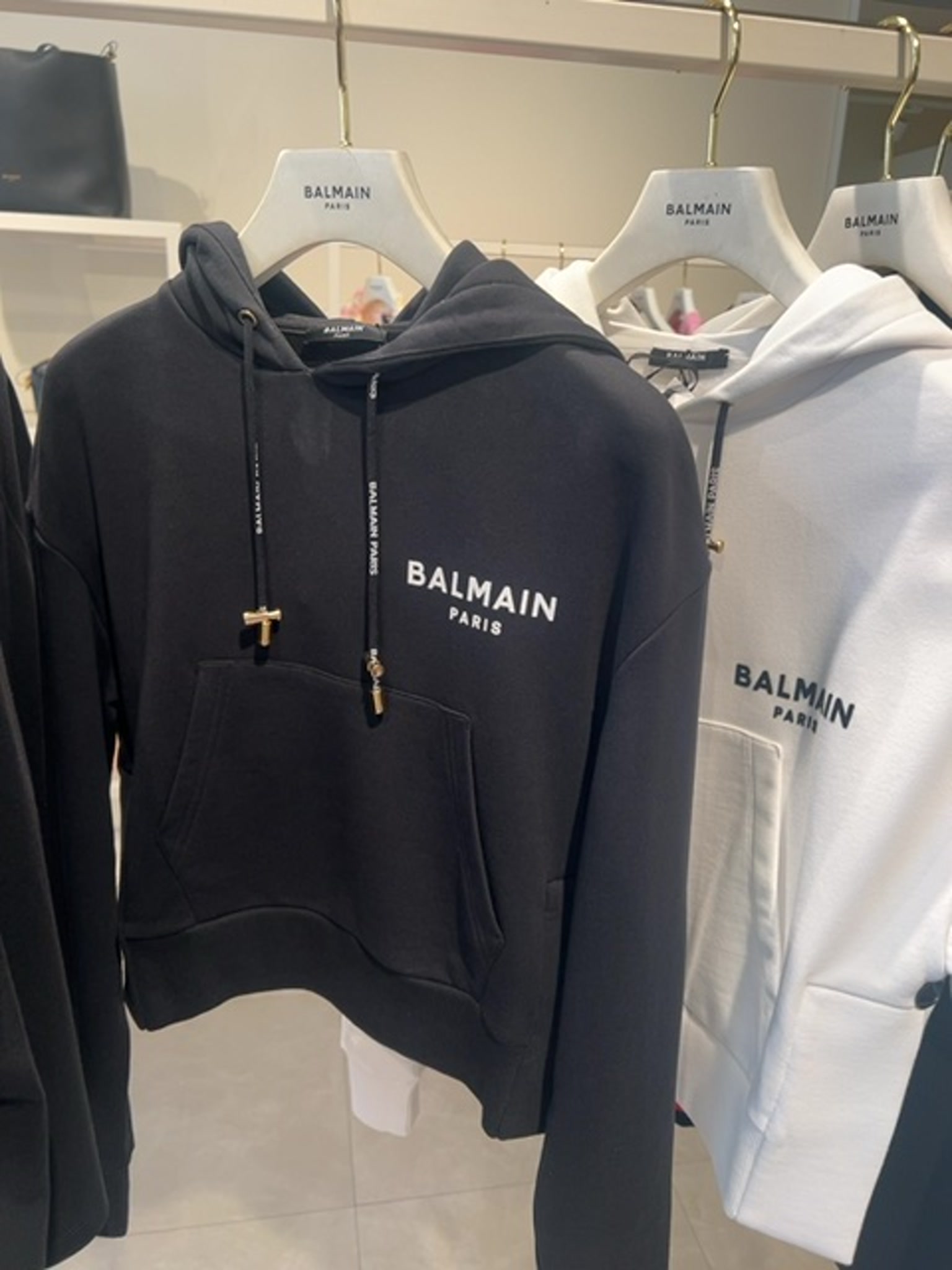 Balmain Damska bluza z kapturem czarnaBalmain