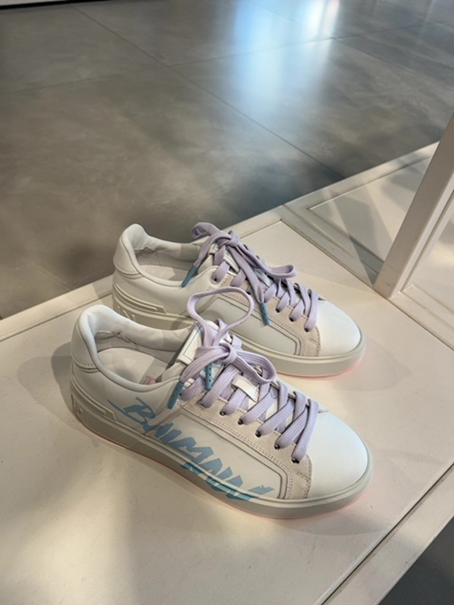 Balmain Damskie buty Court skórzane różoweBalmain