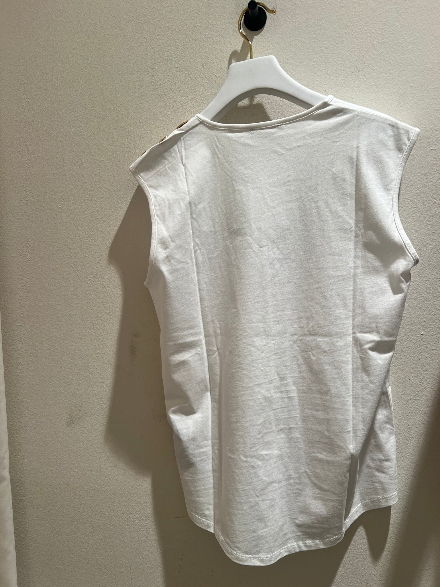 Balmain Top CF1ED001BB02 Biały Relaxed FitBalmain