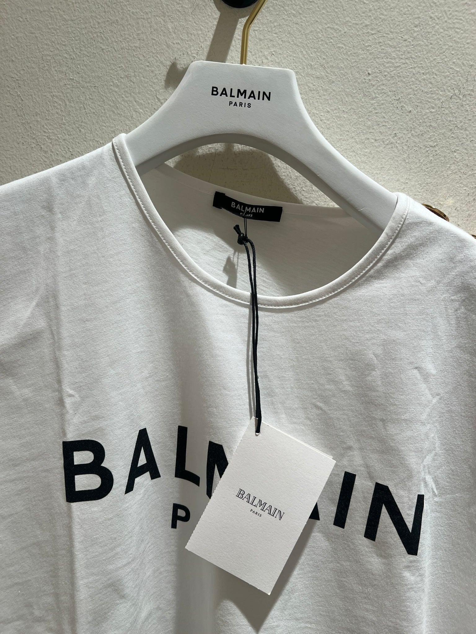 Balmain Top CF1ED001BB02 Biały Relaxed FitBalmain
