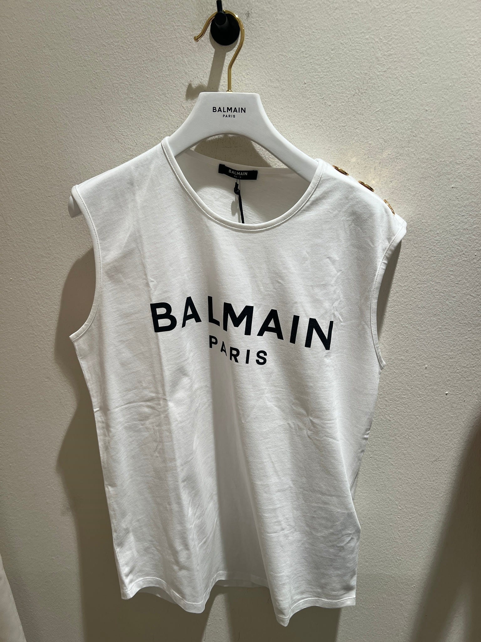 Balmain Top CF1ED001BB02 Biały Relaxed FitBalmain