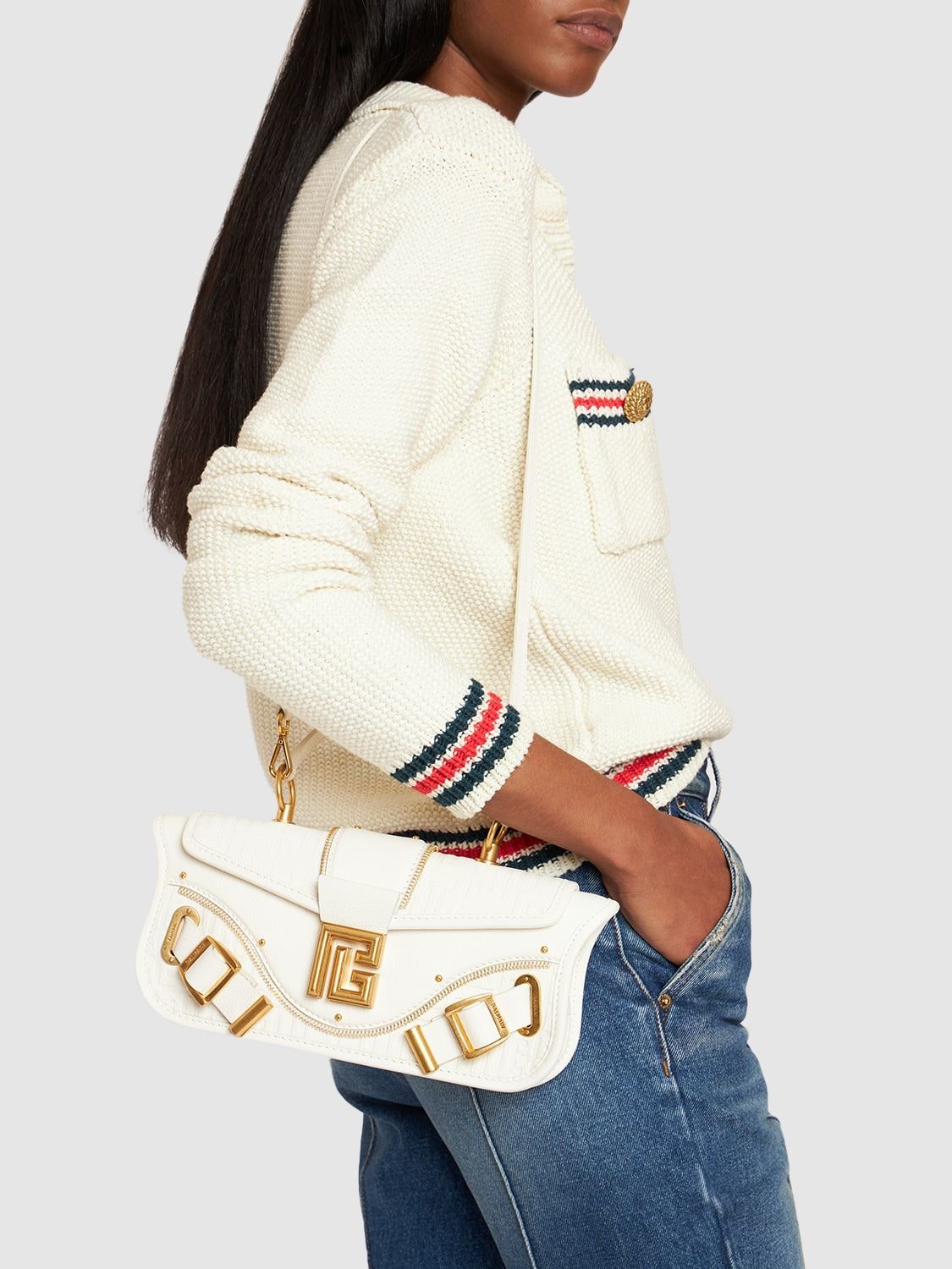 Balmain Torba Damska Skórzana Blaze MonogramBalmain