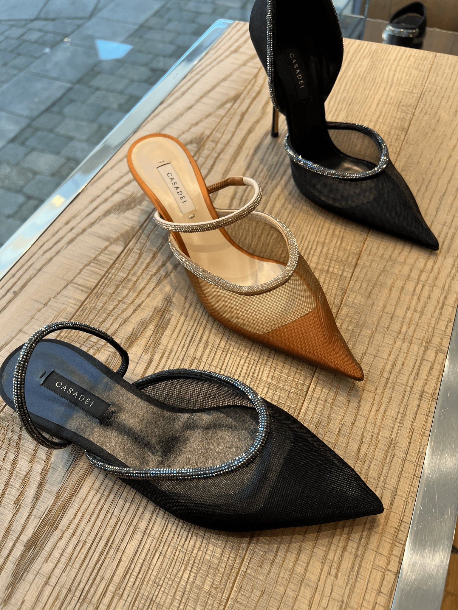 Casadei Brown Mesh HeelsCasadei