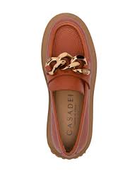 Casadei Chain Leather brown LoafersCasadei