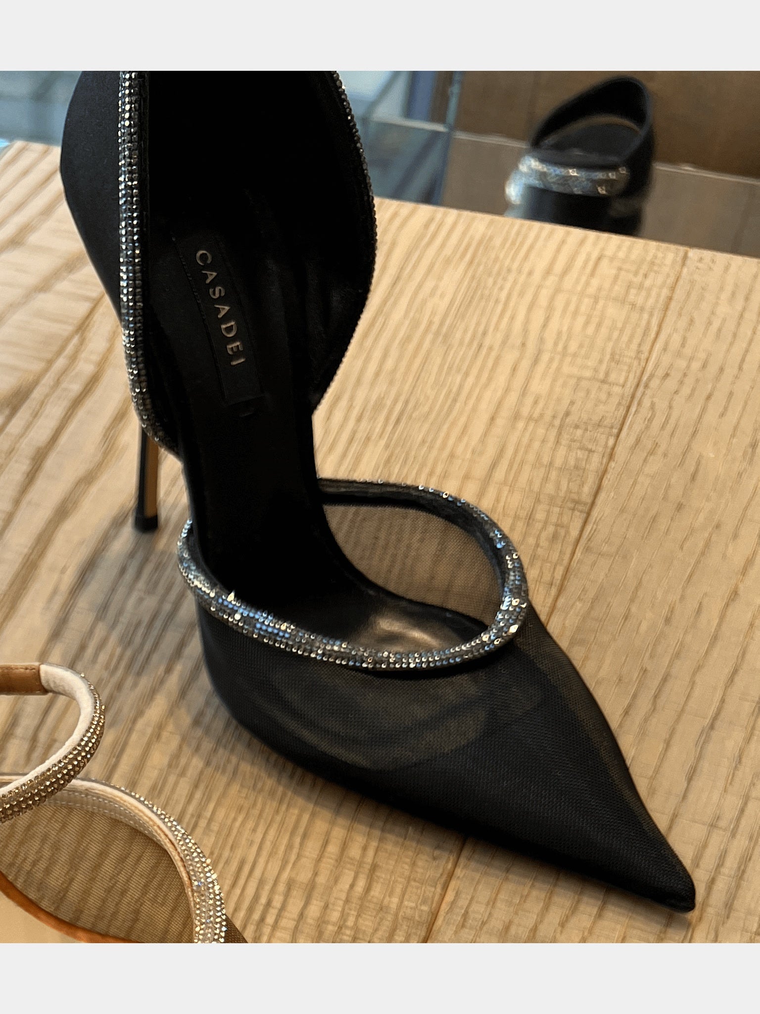 Casadei Czarne Siatkowane SzpilkiCasadei