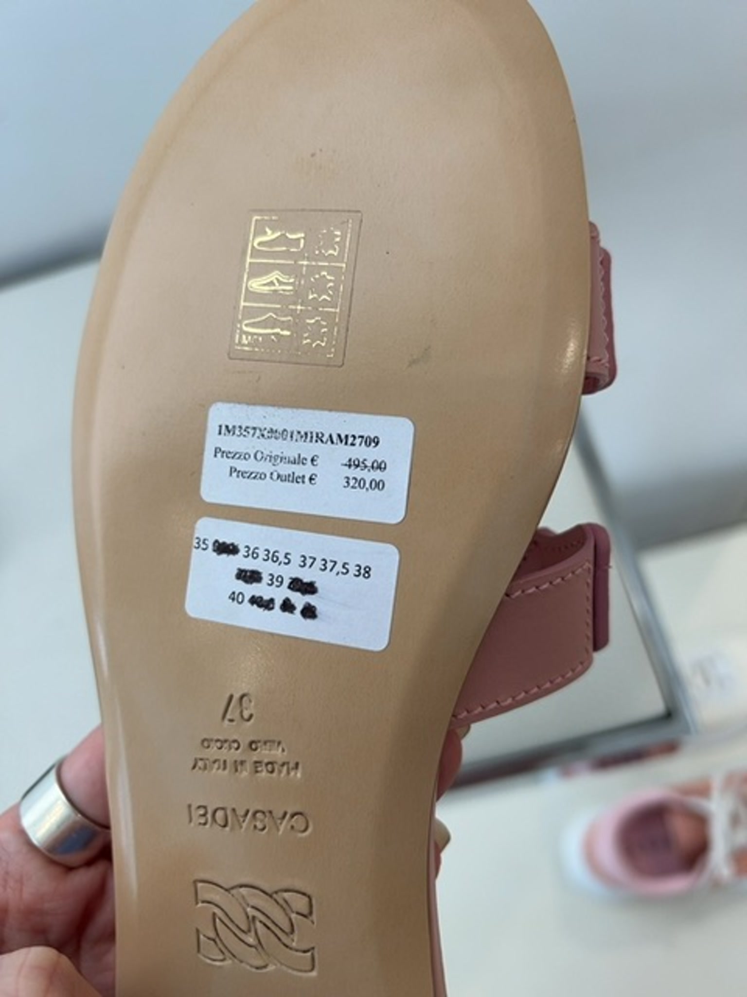 Casadei Damskie klapki skórzane pudrowy różCasadei