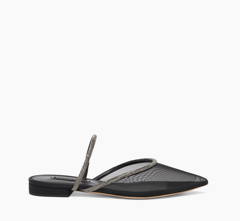CASADEI Mimì Crystal - embellished Mesh Mules In Black And EmatiteCasadei