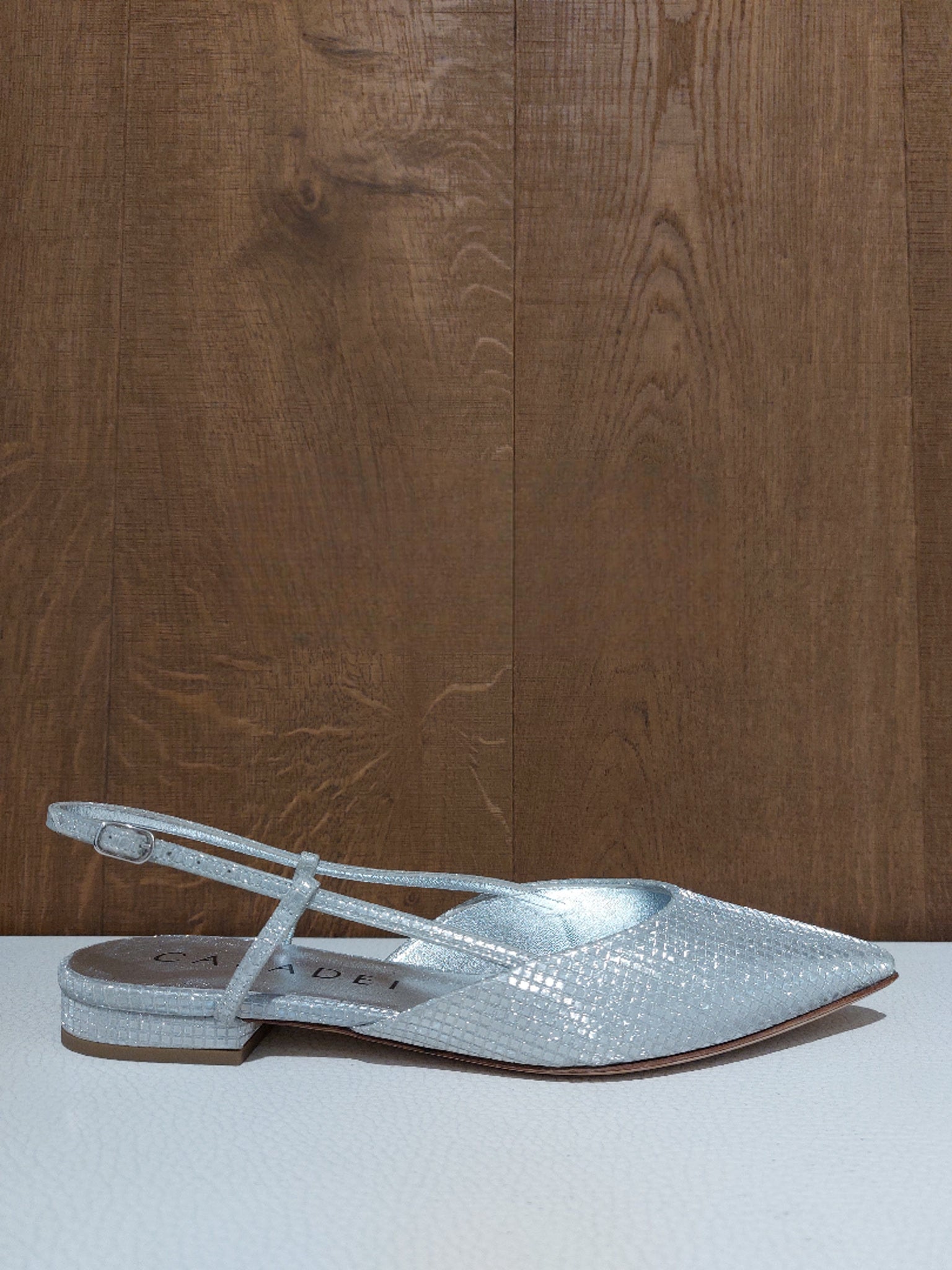 Casadei Silver Slingback FlatsCasadei