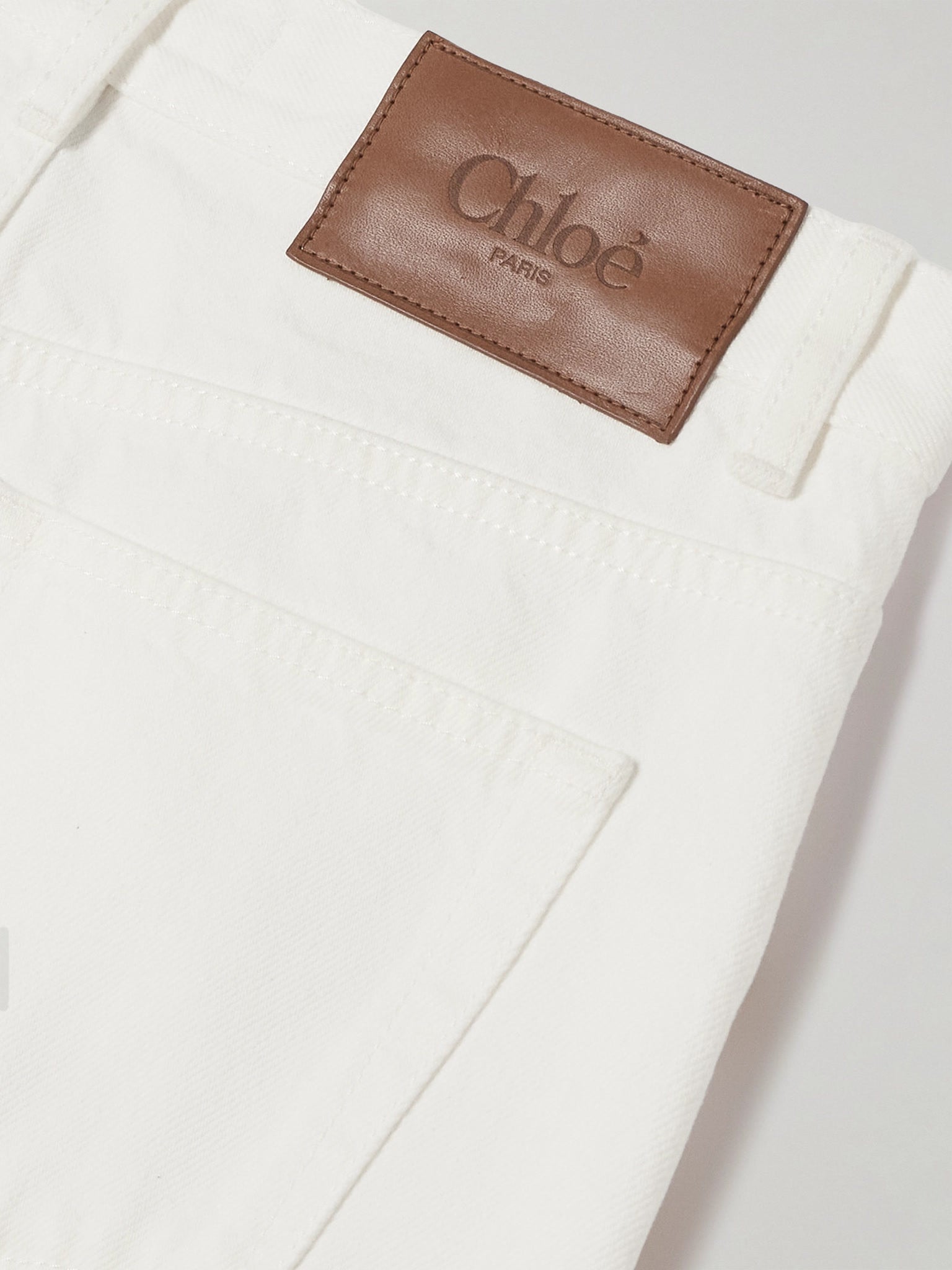 Chloé damskie dżinsy Eden białe Cropped Slim Denim CHC24ADP38158112Chloé