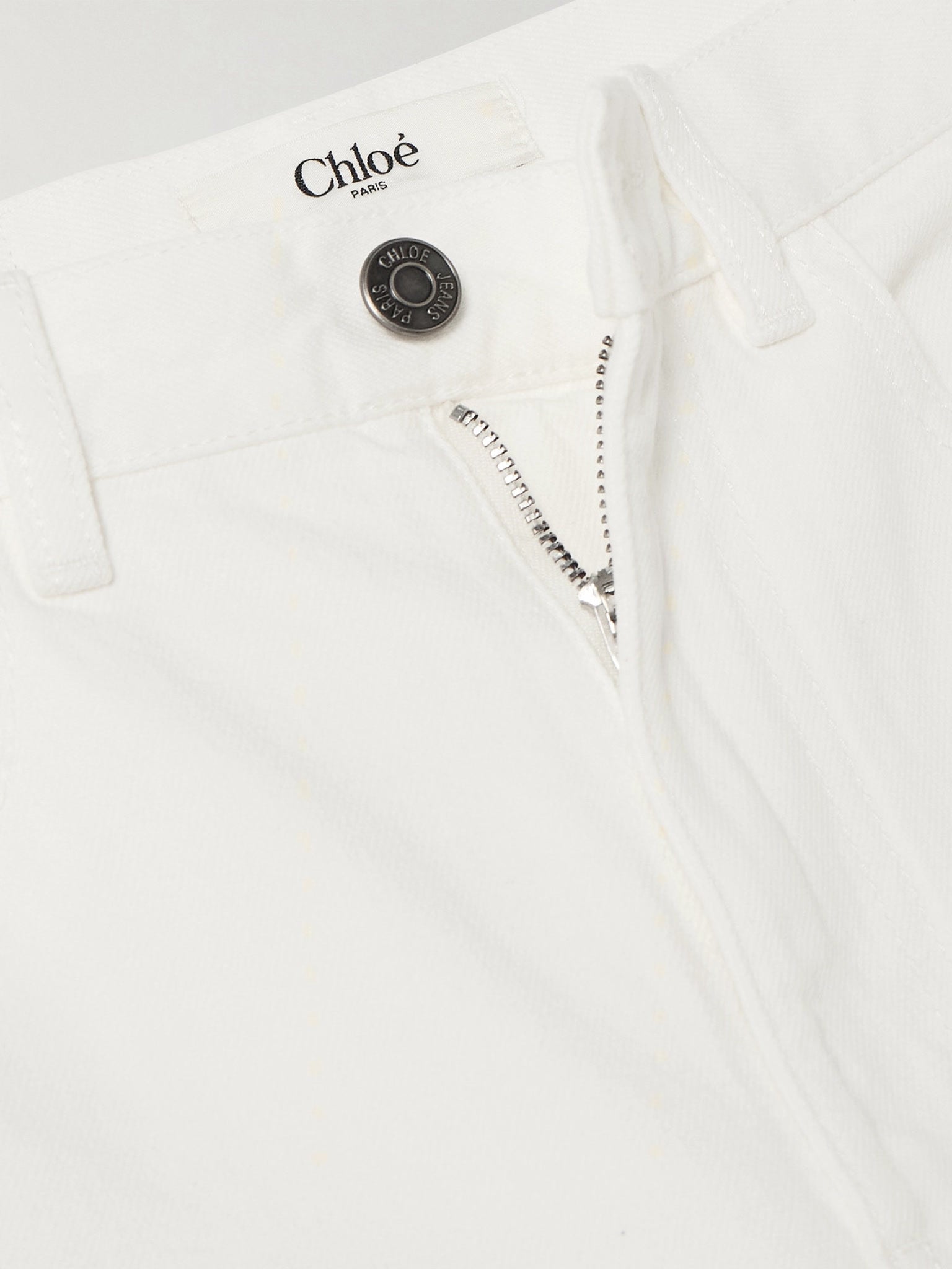 Chloé damskie dżinsy Eden białe Cropped Slim Denim CHC24ADP38158112Chloé