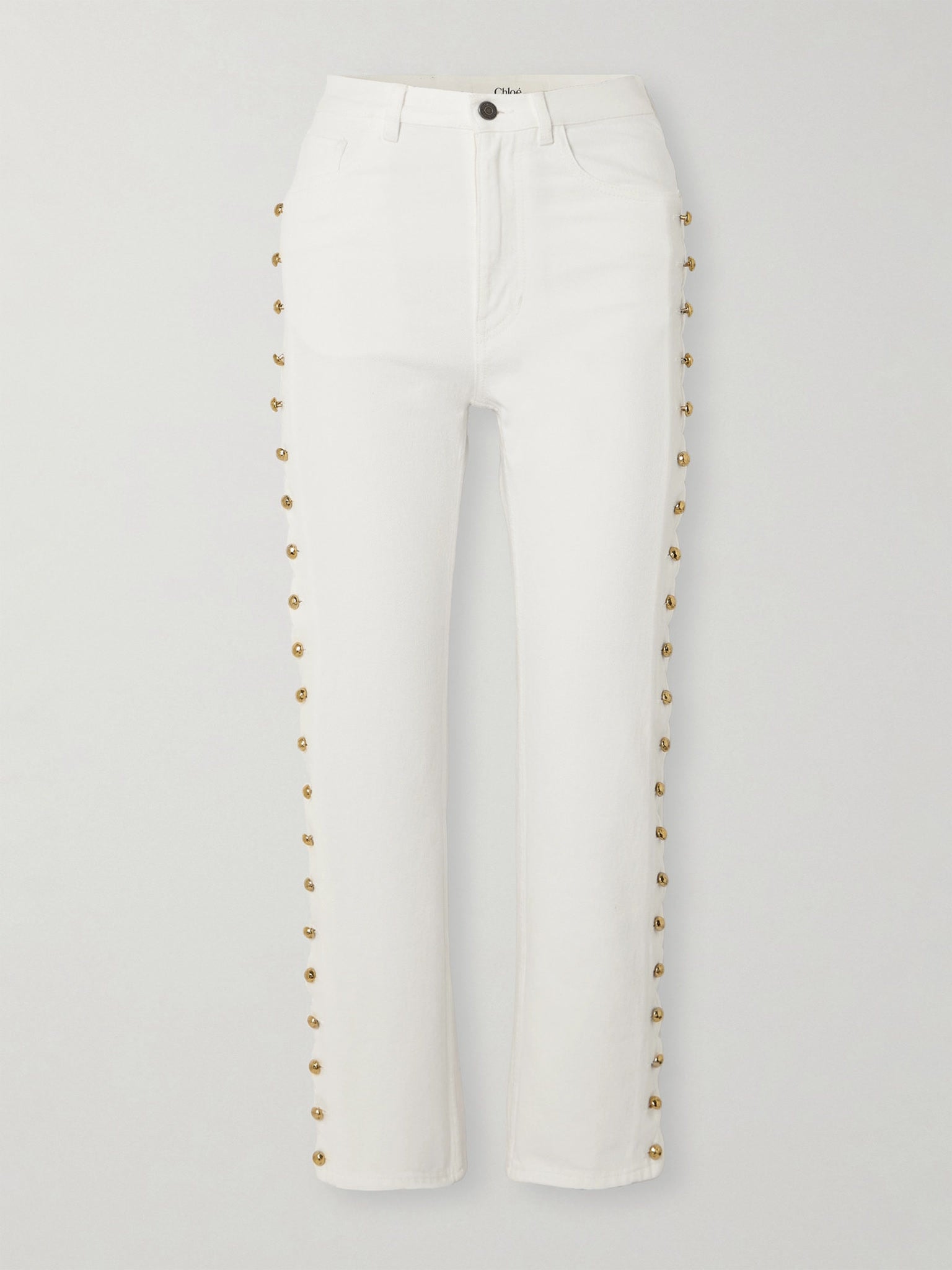 Chloé damskie dżinsy Eden białe Cropped Slim Denim CHC24ADP38158112Chloé